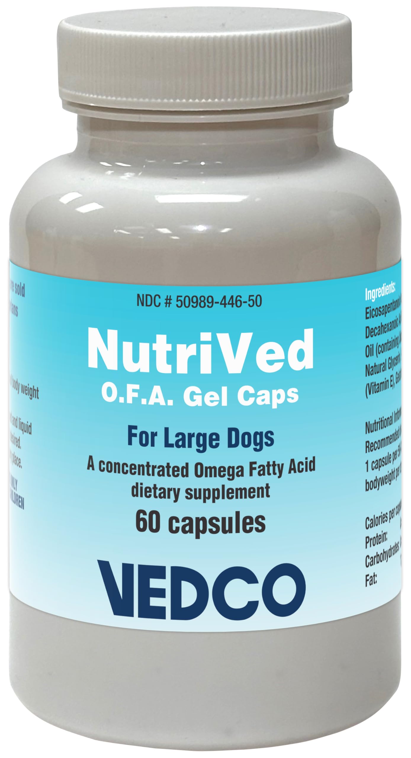 Vedco 60 Count Nutrived O.F.A. Gel Capsules for Large Dogs