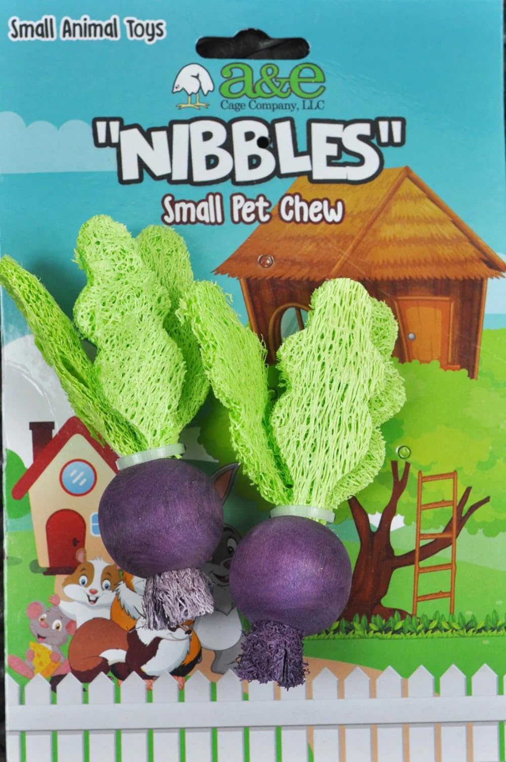 AE Cage Company Nibbles Turnip Loofah Chew Toys with Wood