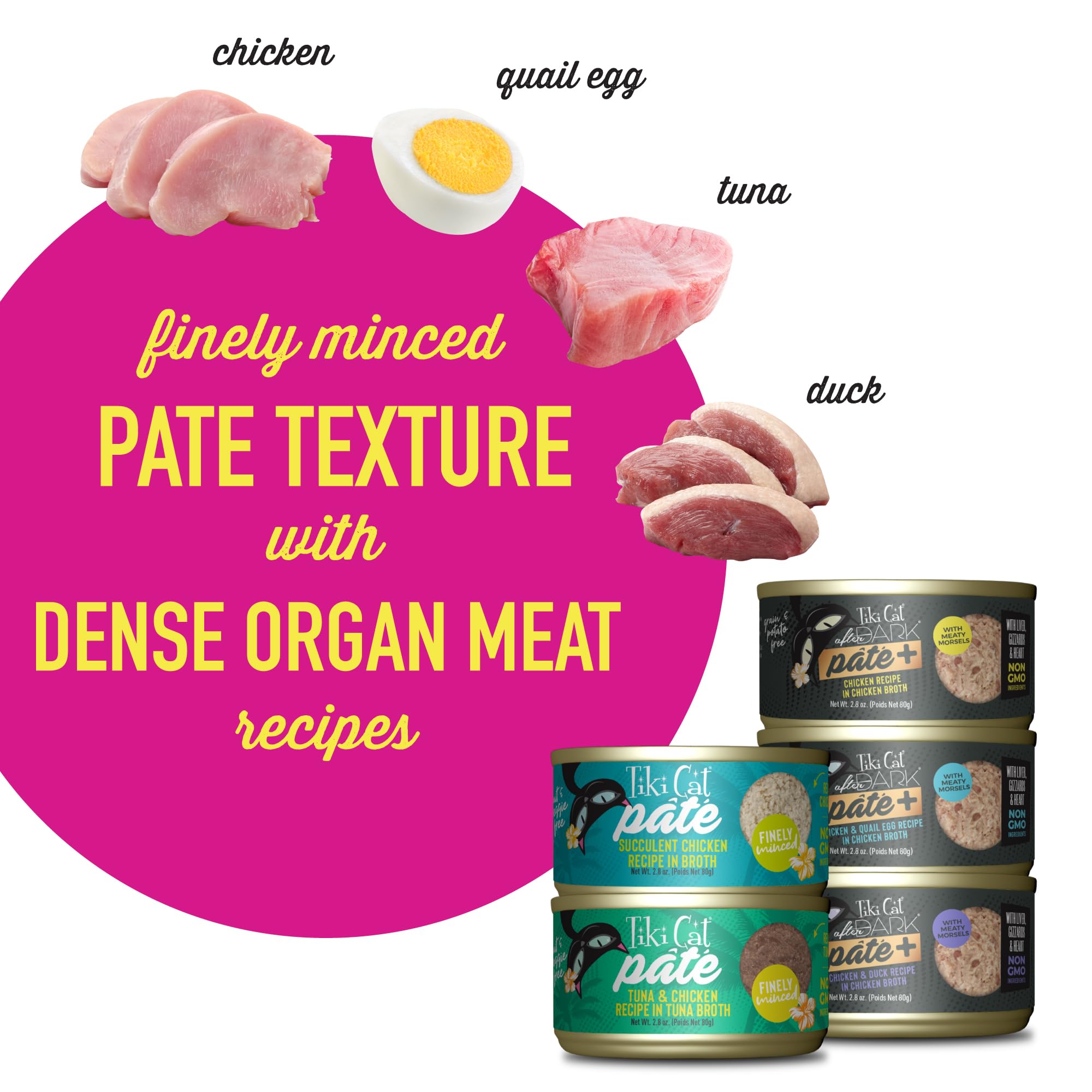 Tiki Cat Chicken Craves Pate, Ultimate Variety Pack, 24 Servings of High Protein Meals with Chicken, Wet Cat Food Mega Pack, 2.8