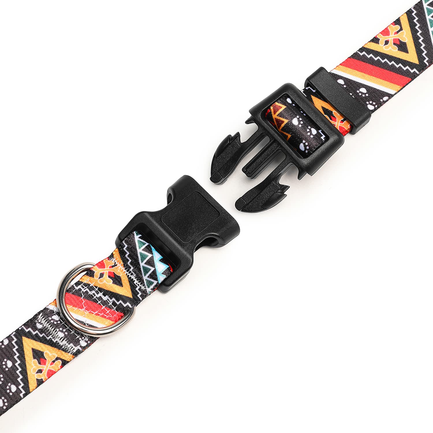 Mercano Adjustable Dog Collar - Special Design Patterns, Soft Nylon Comfortable Durable Pet Collar For Small Medium Large Dogs (S, Ethnic Gold)