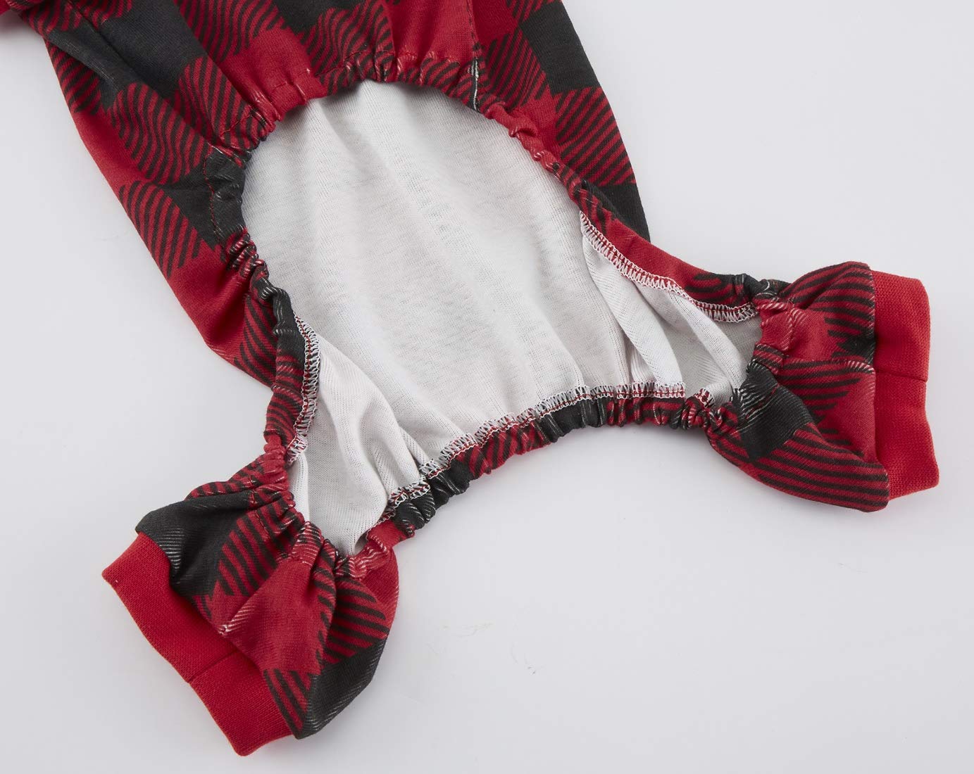 Red Plaid Christmas Clothes For Dogs Baffulo Pajamas Onesie Pjs For Pet Back Length 12'' Small