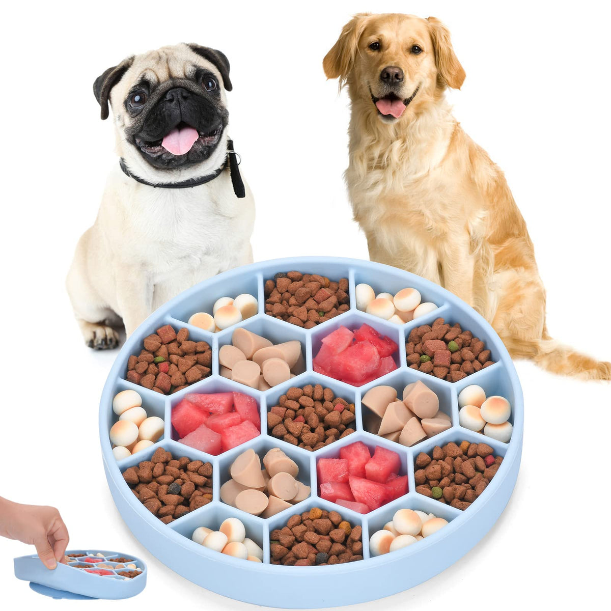 Allygoods Silicone Slow Feeder Large Breed/Medium Sized Dog/Small Breed - Dog Food Bowls - Dog Dishes For Big Dogs