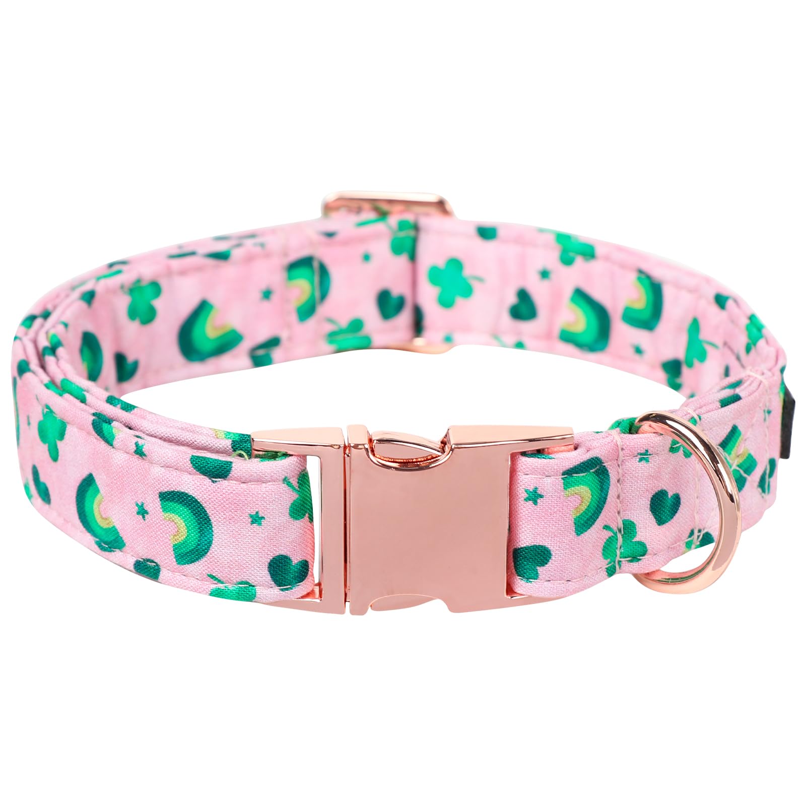 Maca Bates St Patricks Day Dog Collar Irish Clover Dogs Collars Pink Green Soft Adjustable Durable Saint Patrick'S Shamrock Spri