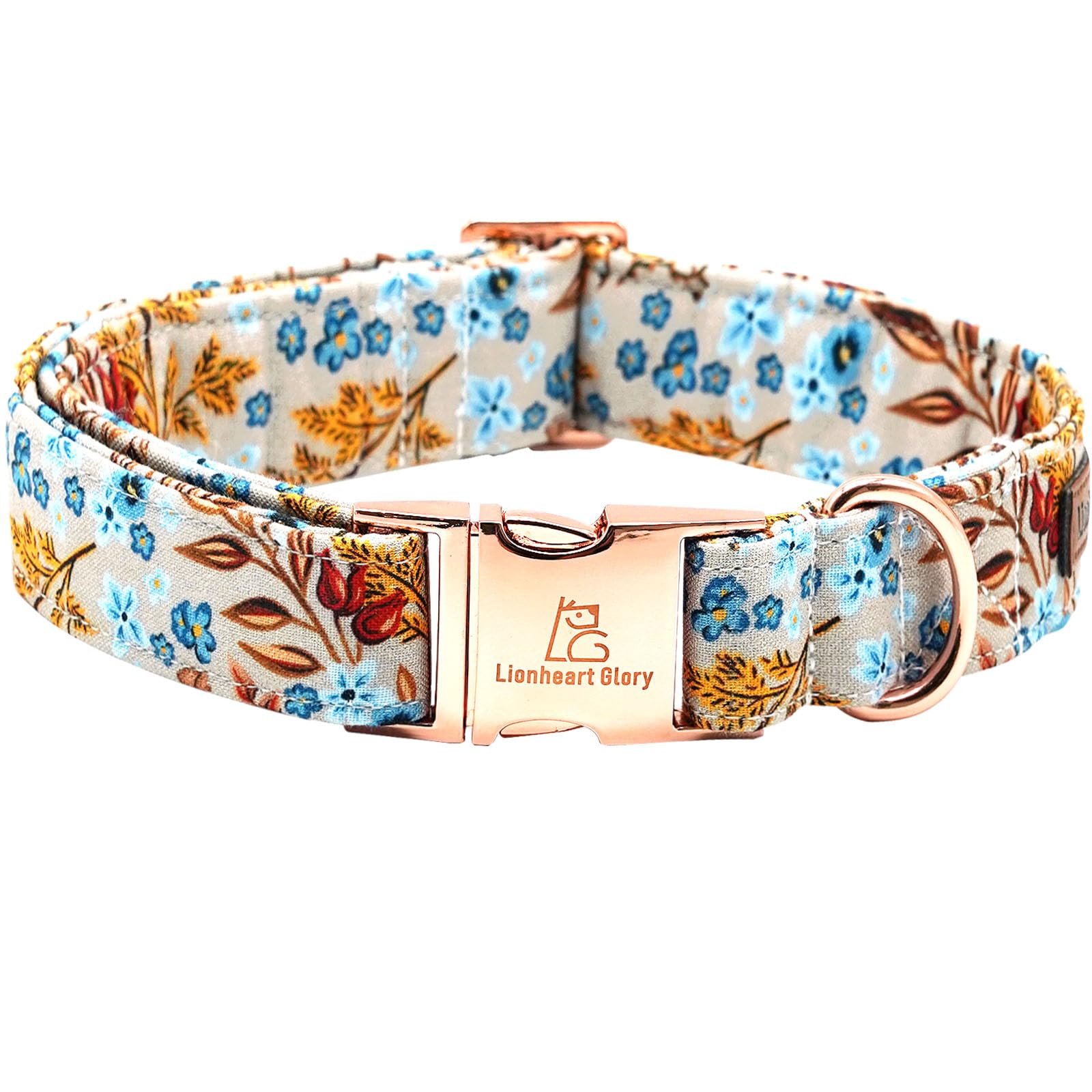 Lionheart Glory Premium Dog Collars Fall Maple Leaf Dog Collar, Heavy Duty Adjustable Collar For Large Dogs Cute Pet Collar