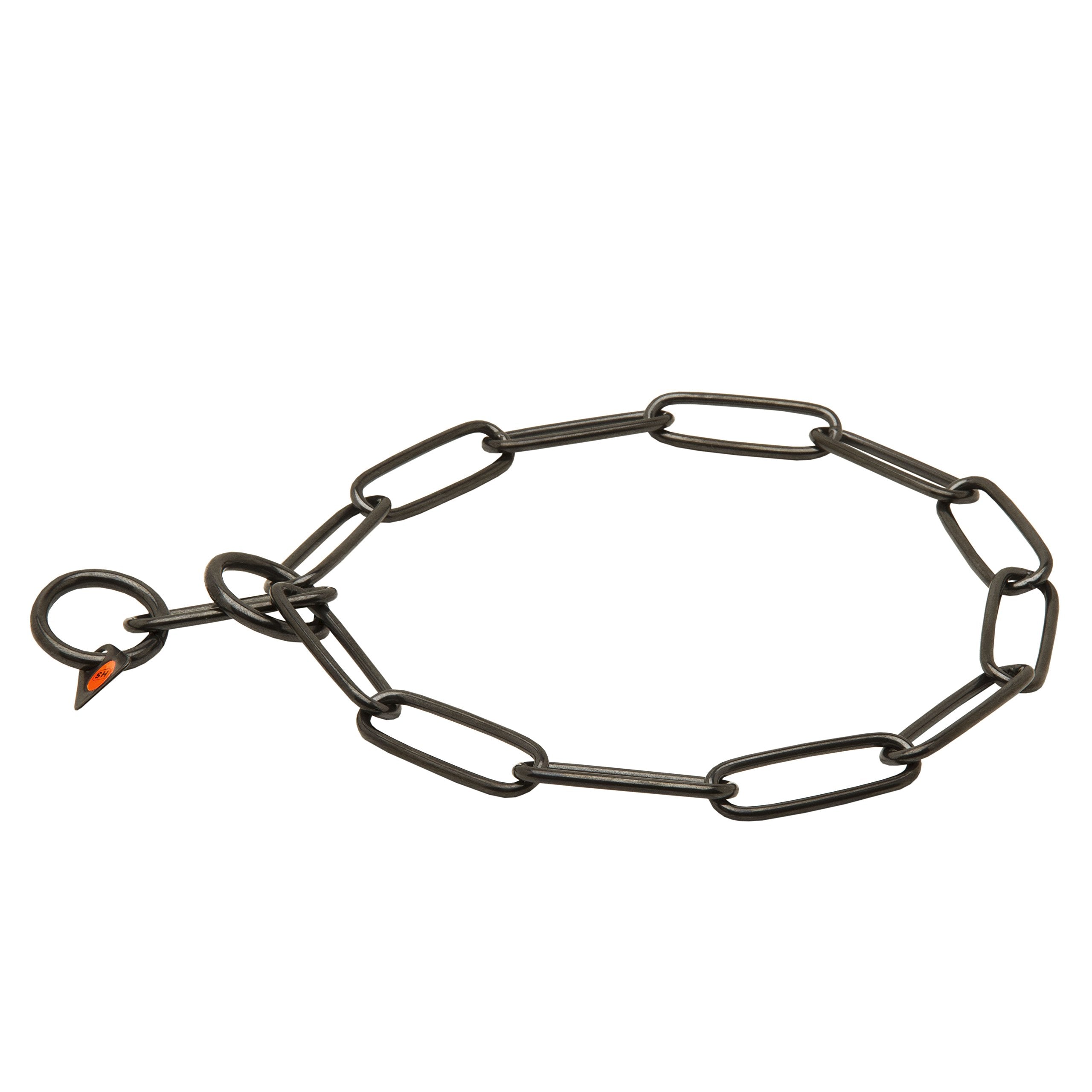 Herm Sprenger Black Stainless Steel Collar 51506 (57) - Long Link Fur Saver 1/9 Inch (3 Mm) - Size 24 Inch (62 Cm) For Dogs With