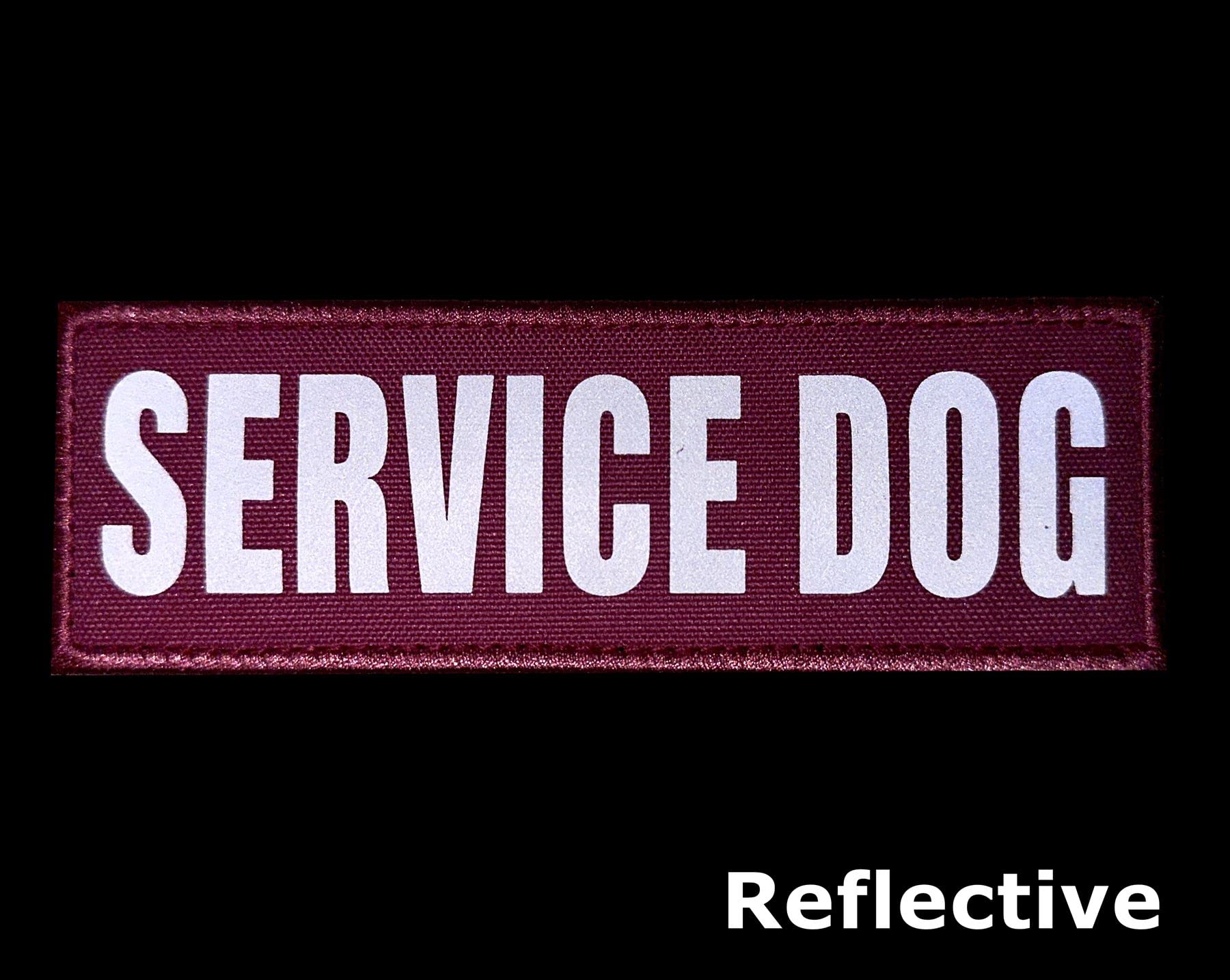 Jujupups Pink Reflective Dog Patches 2 Pack Service Dog ,In Training, Do Not Pet, Tags With Hook And Loop Patches For Vests And Harnesses (Pink-Service Dog, 5X1.5 Inch)