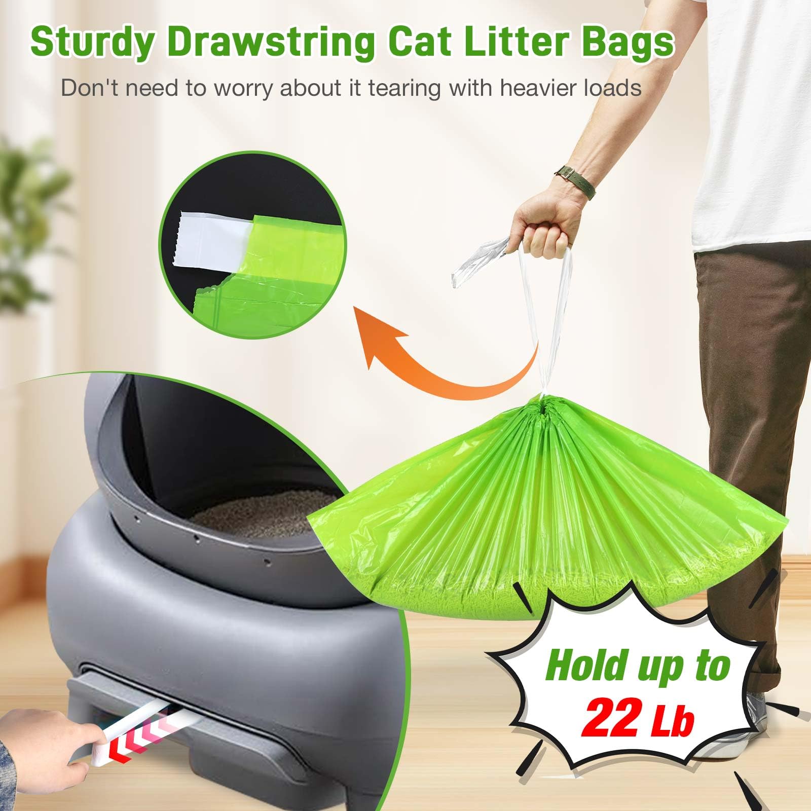 50 Count Cat Litter Bags Liners Compatible With Neakasa M1 And Petpivot Self Cleaning Cat Litter Box Replaced Waste Bags With Dr