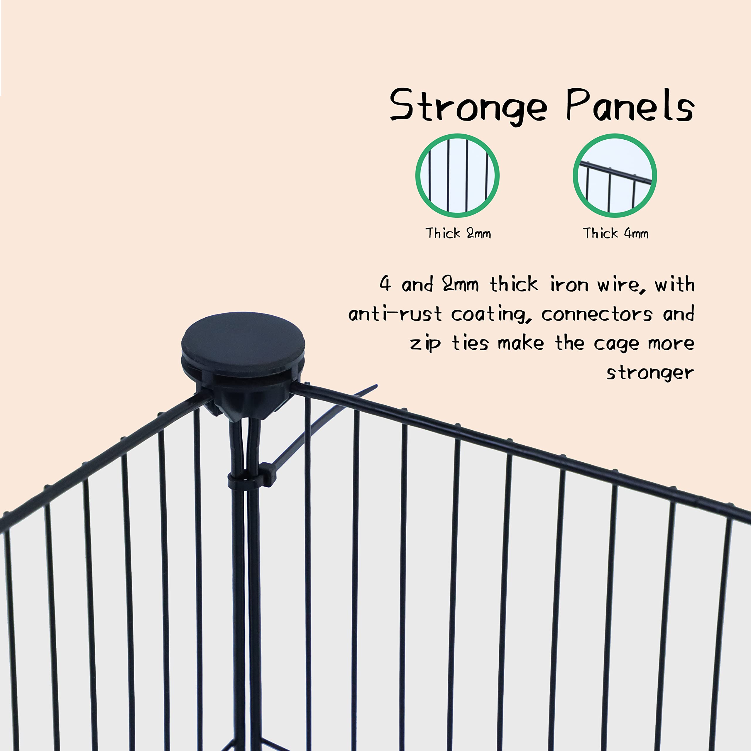 Chegron Guinea Pig Cages 8 Sq Ft Expandable C&C Cage Habitats For 2 Small Animal Pet Playpen Metal Grids Indoor Rabbit Fence Hed