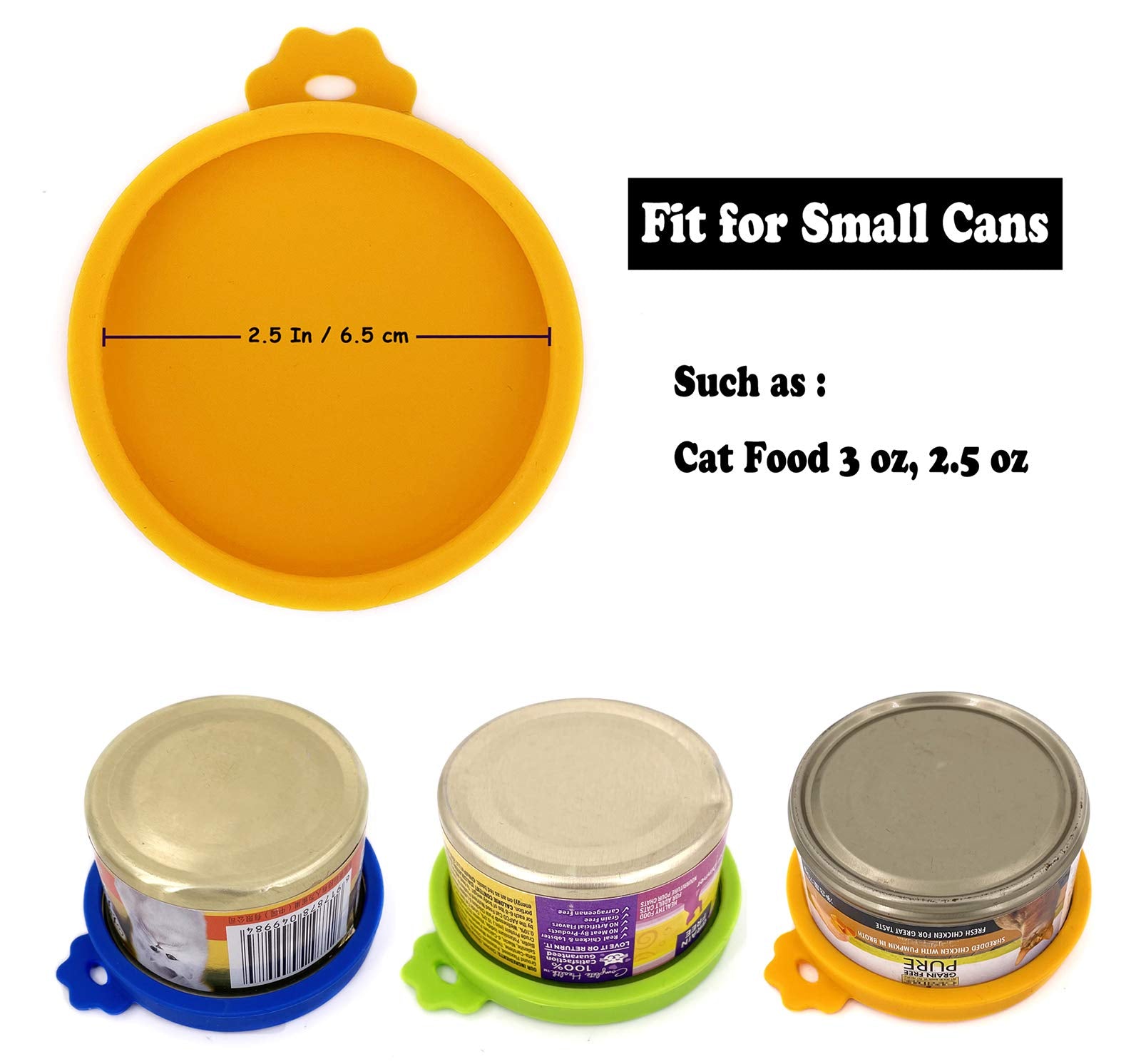Comtim Cat Food Can Lids, Silicone Small Pet Food Can Lids Covers for 3 oz Cat Food Cans (Multiple)