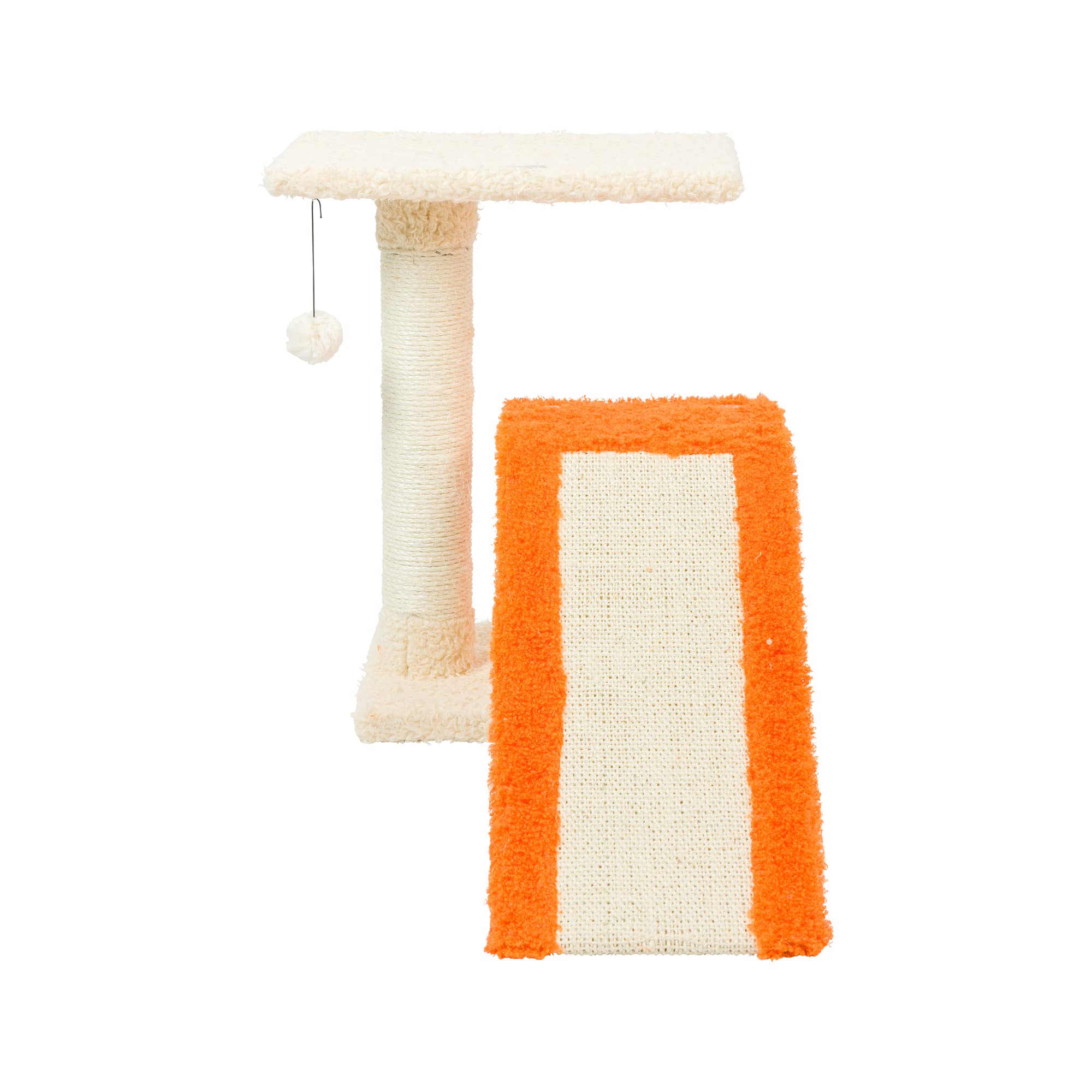 AeroMark Armarkat Model X2101 Two-Level Real Wood Cat Scratcher, Beige/Orange