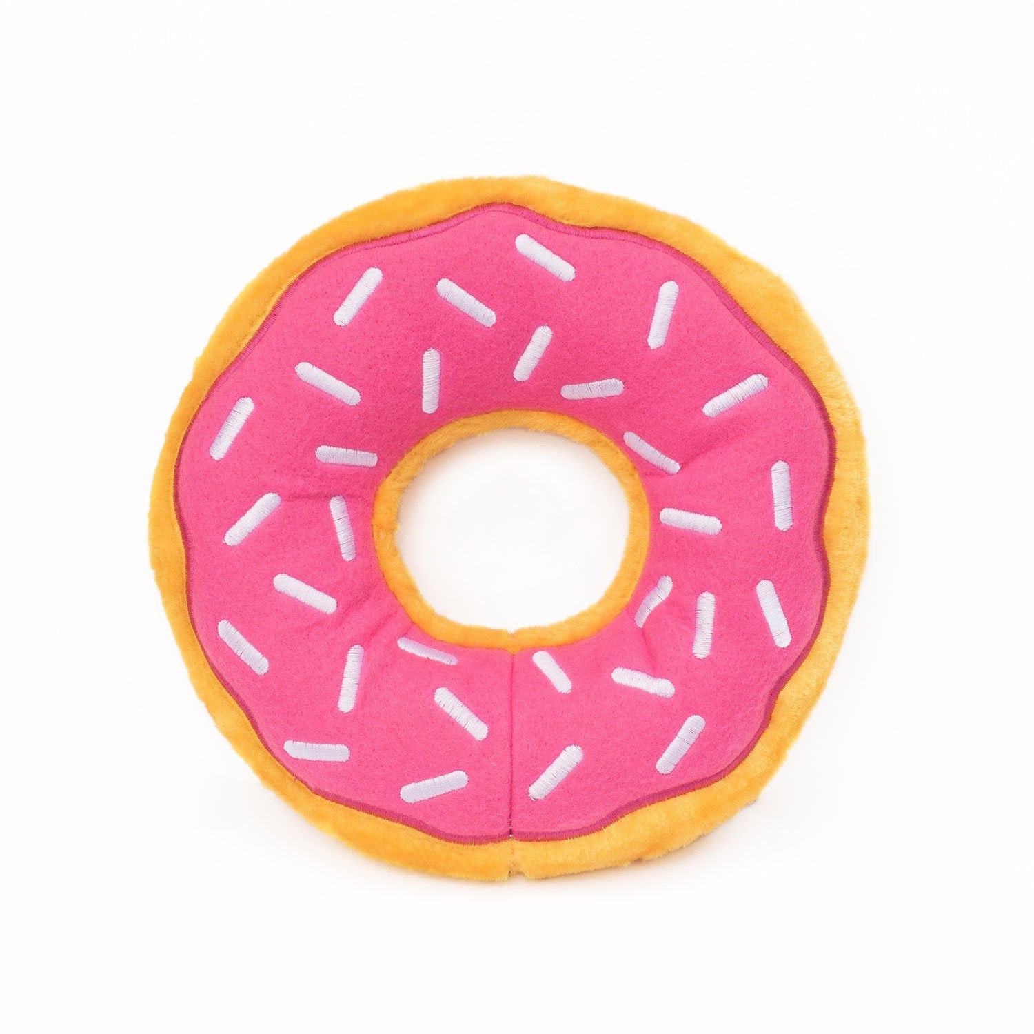Zippypaws - Jumbo Donutz - Strawberry - Interactive Pet Donut Toys For Dogs With Embroidered Sprinkles, Soft, No Stuffing, Durab