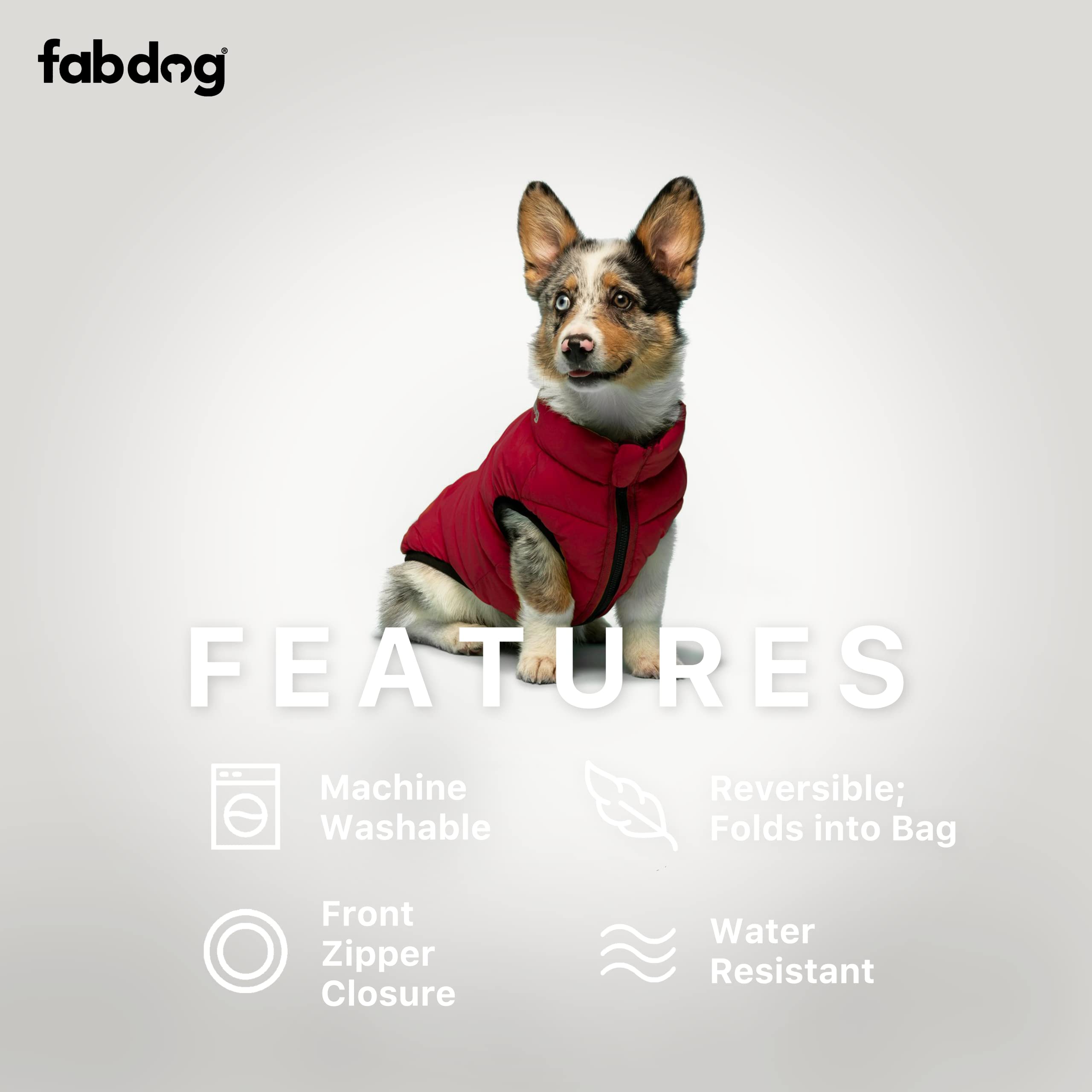 Fabdog Pack N' Go Reversible Puffer Red/Navy 8