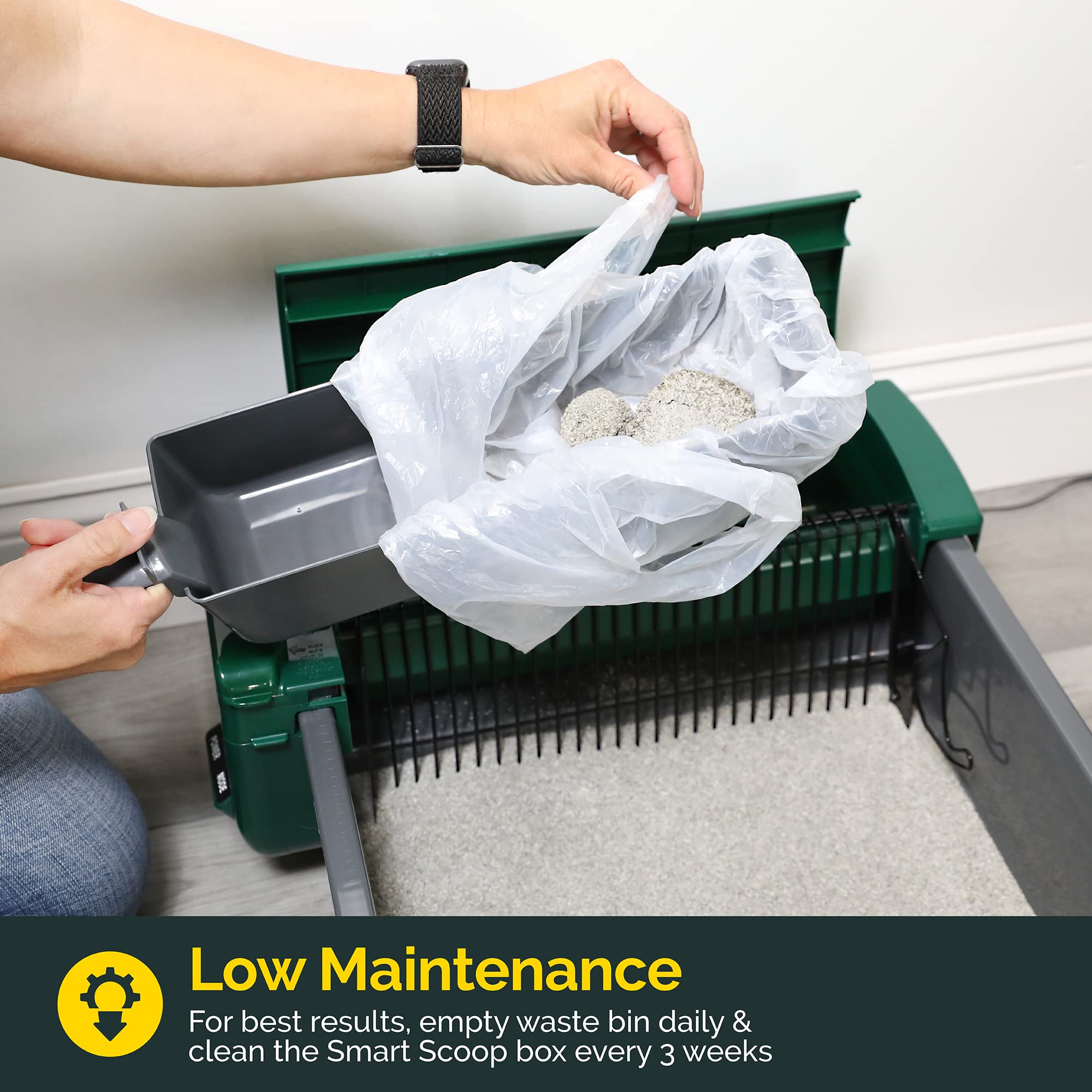 Pet Zone Smart Scoop Litter Box Value Pack, Self Cleaning, Hands-Free Large Litter Box, Easy To Clean