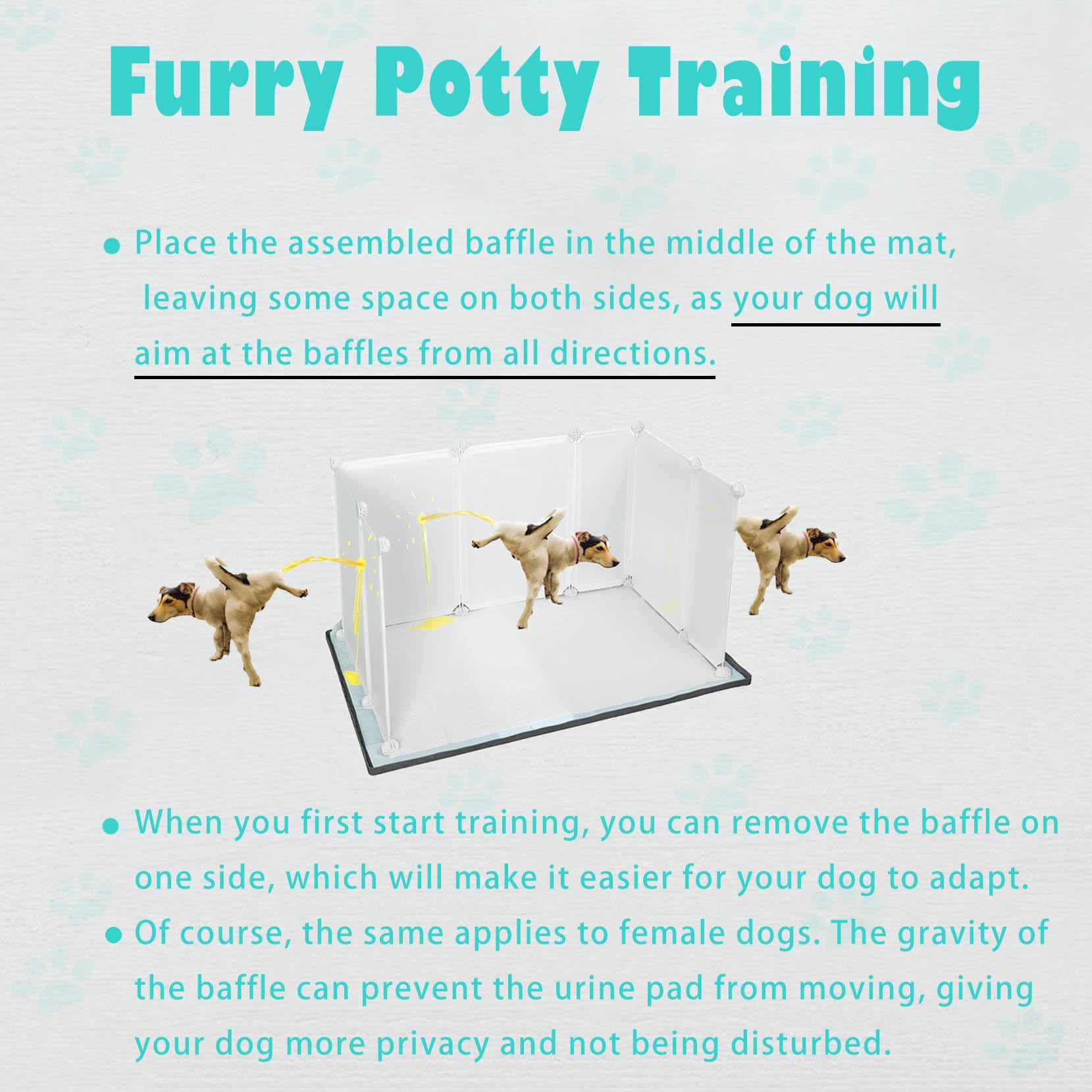 Dog Litter Box with High Walls,Indoor Dog Potty for Small to Large Dogs,No Spill Pee Pad Holder Tray for Dogs Work with Most Tra