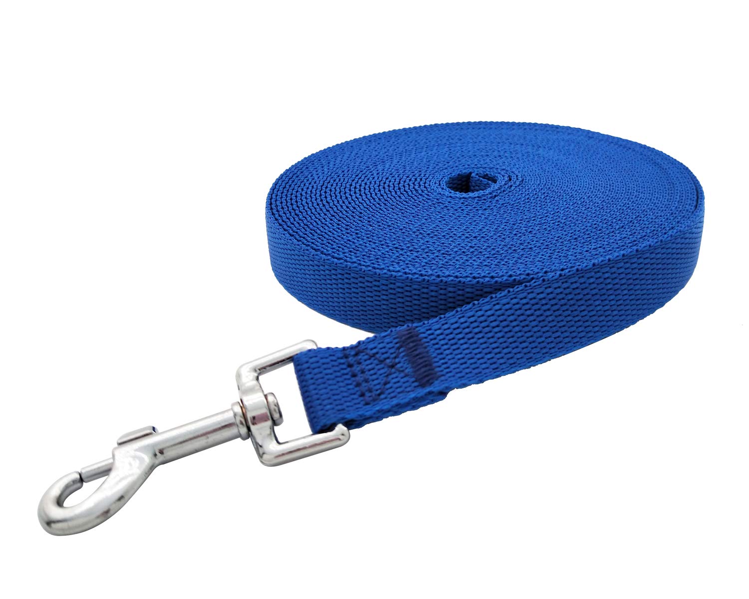 Nylon Training Dog Leash For Small Medium Large Dogs, 15Ft 20Ft 30Ft 50Ft Long Leash Dog/Puppy Lead For Obedience Recall Training, Camping (15Ft, Blue)
