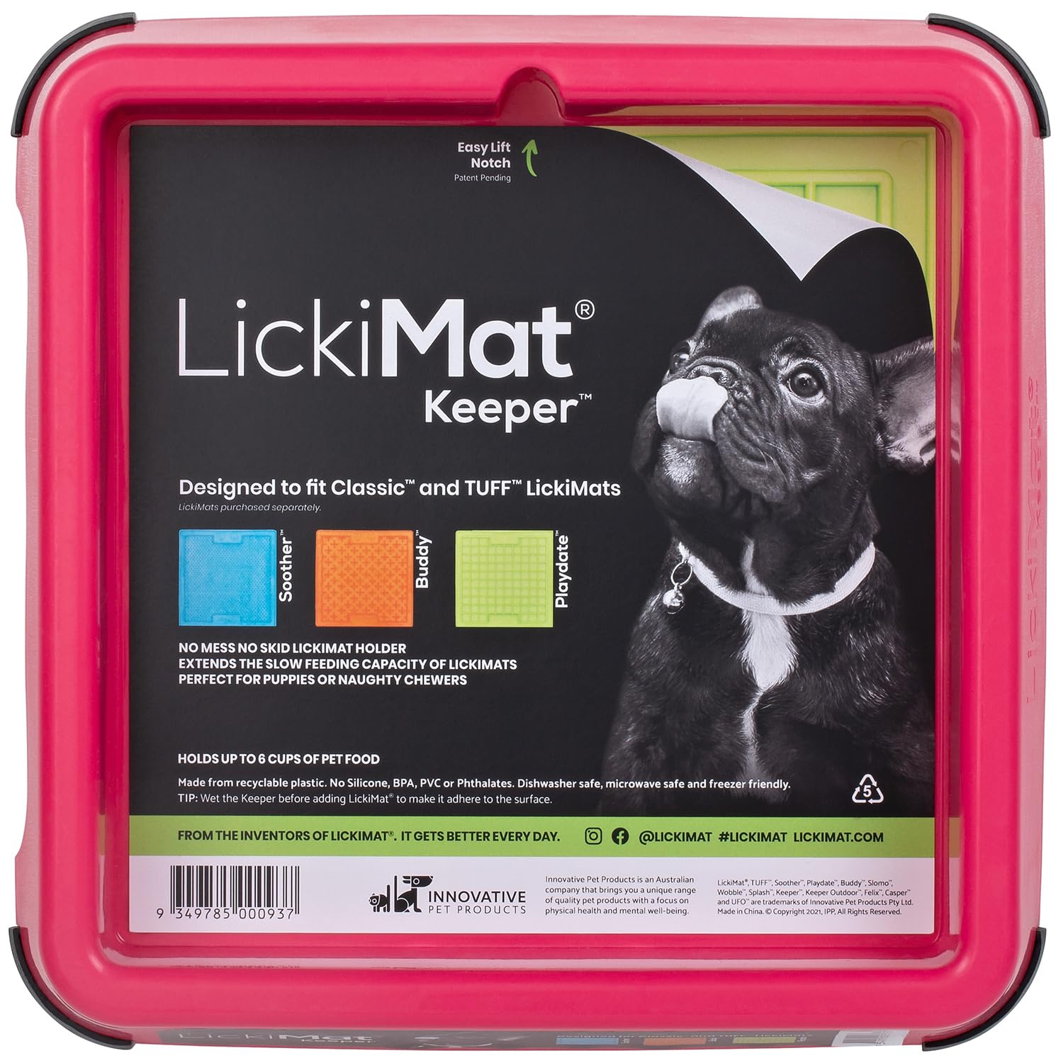 LICKIMAT Indoor Keeper Dog Feeding Station - Slow Feeder Lick Mat Keeper for Dogs Food, Treats, Yoghurt & Peanut Butter - Extend