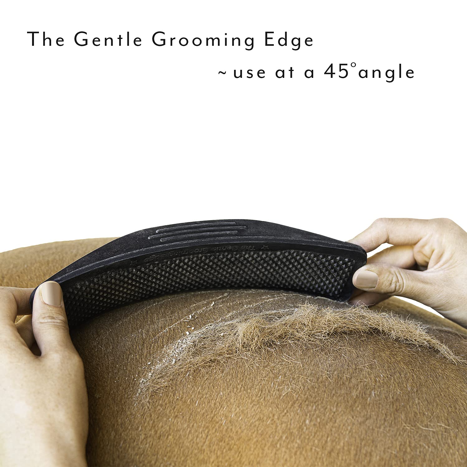 Striphair Gentle Groomer - Original For Horses Dogs 6-In-1 Shedding Grooming Massage (Black)