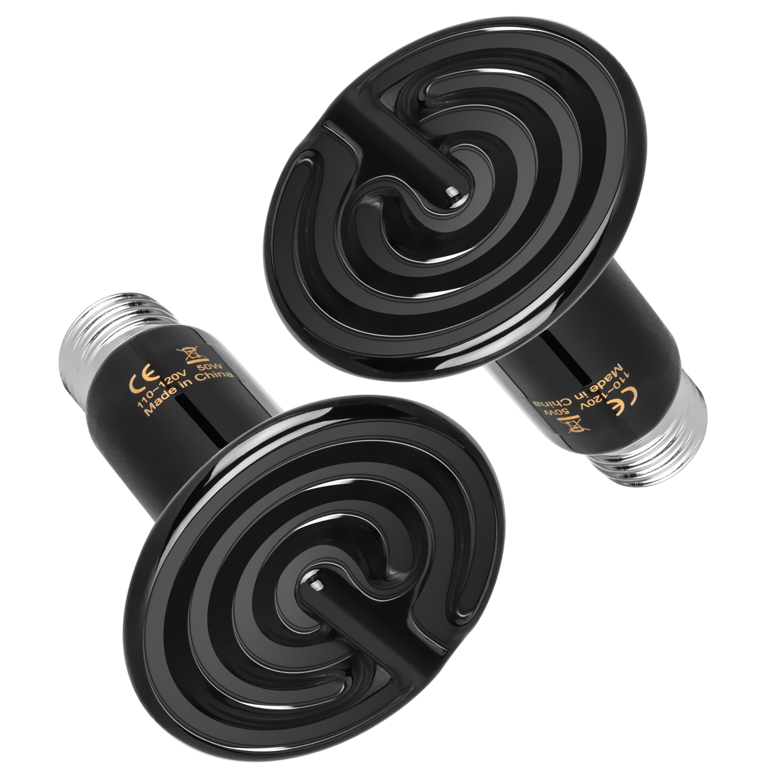 HealSmart 50W Reptile Heat Lamp Ceramic Heat Emitter, No Light Emitting Heat Bulbs, Suitable for Snake/Lizard/Spider, Plant Grow