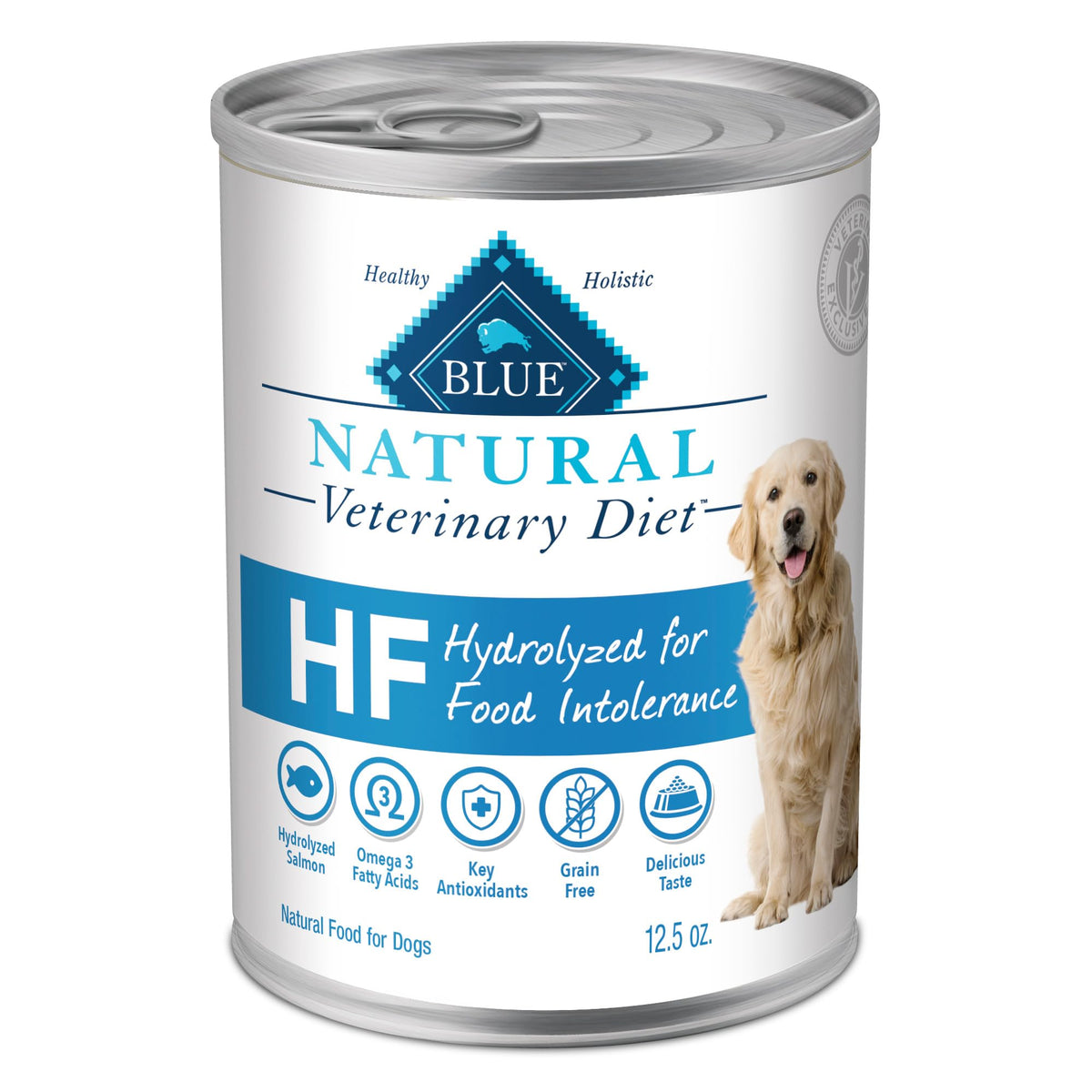 Blue Buffalo Natural Veterinary Diet Hf Hydrolyzed For Food Intolerance Wet Dog Food, Veterinarian Prescription Required, Salmon Recipe, 12.5-Oz. Cans (12 Count)