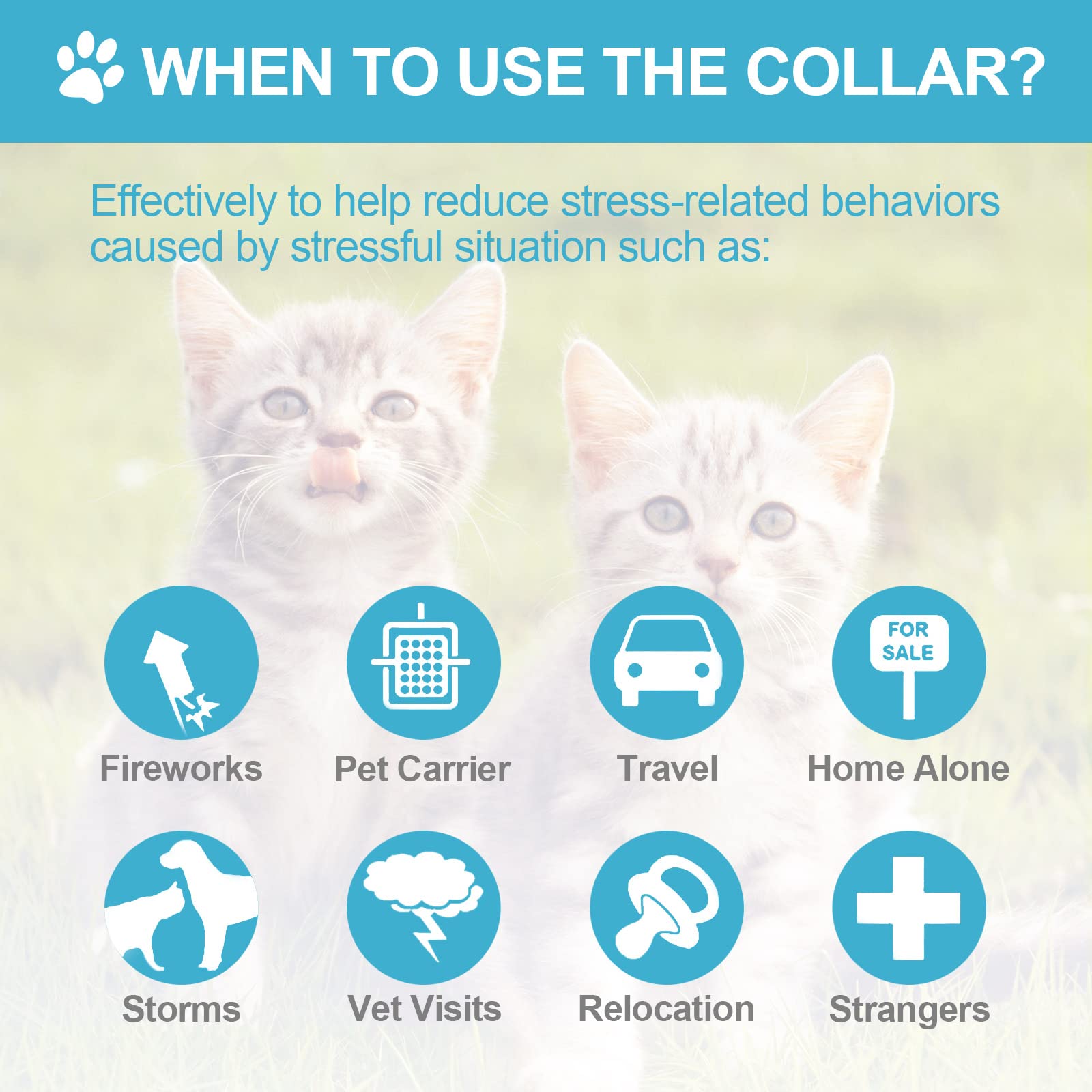 4 Pcs Cat Calming Collar Adjustable Lavender Scent Relaxing Cat Collar With 2 Pendant For Puppies Reduce Stress Aggression Anxio