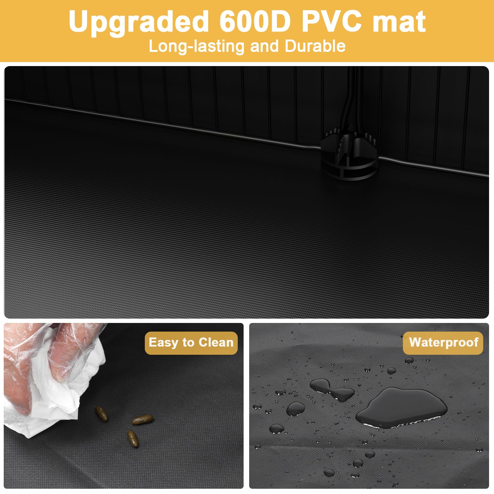 Tresbro Guinea Pig Cage with Top Cover & 12 Panels, Triple Fixing Measures Small Animal Playpen with Waterproof PVC Liner & One-