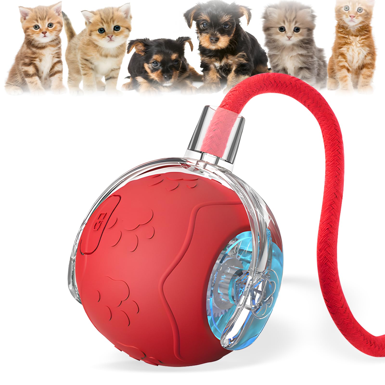 Alxuses 360 Smart Automatic Rolling Pet Ball,Interactive Cat Toys Balls,Automatic Moving Cat Balls,Interactive Cat Toys for Bore