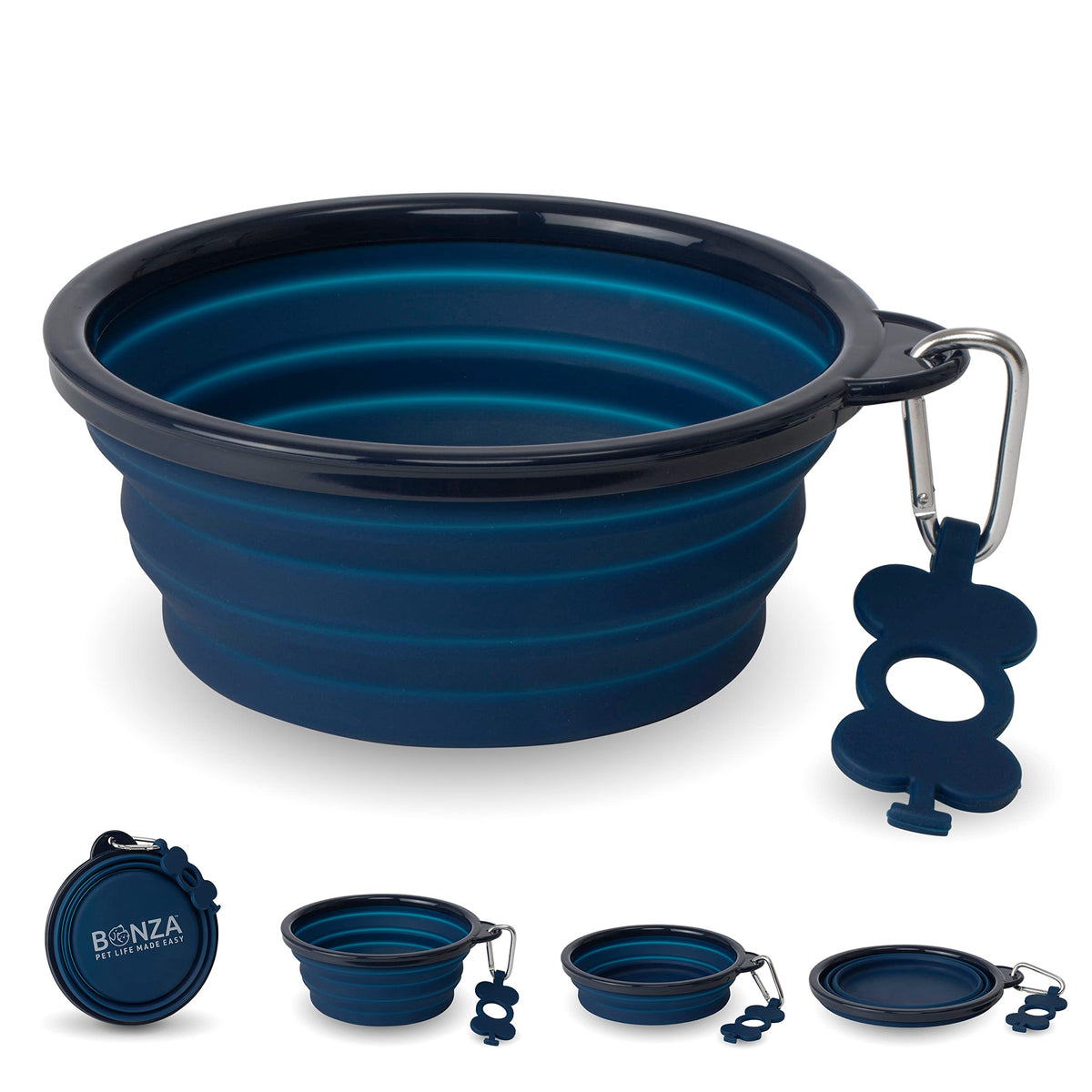 Bonza X-Large Collapsible Dog Bowl 1500 mL, Sturdy Reinforced Rim, Portable Essential Dog Accessories and Travel Dog Bowls, with