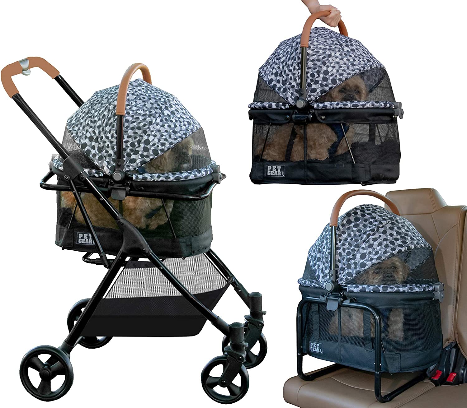 Pet Gear, A Vermont Family Owned Company Since 1936, 3-in-1 Travel System, View 360 Stroller Converts to Carrier and Booster Sea