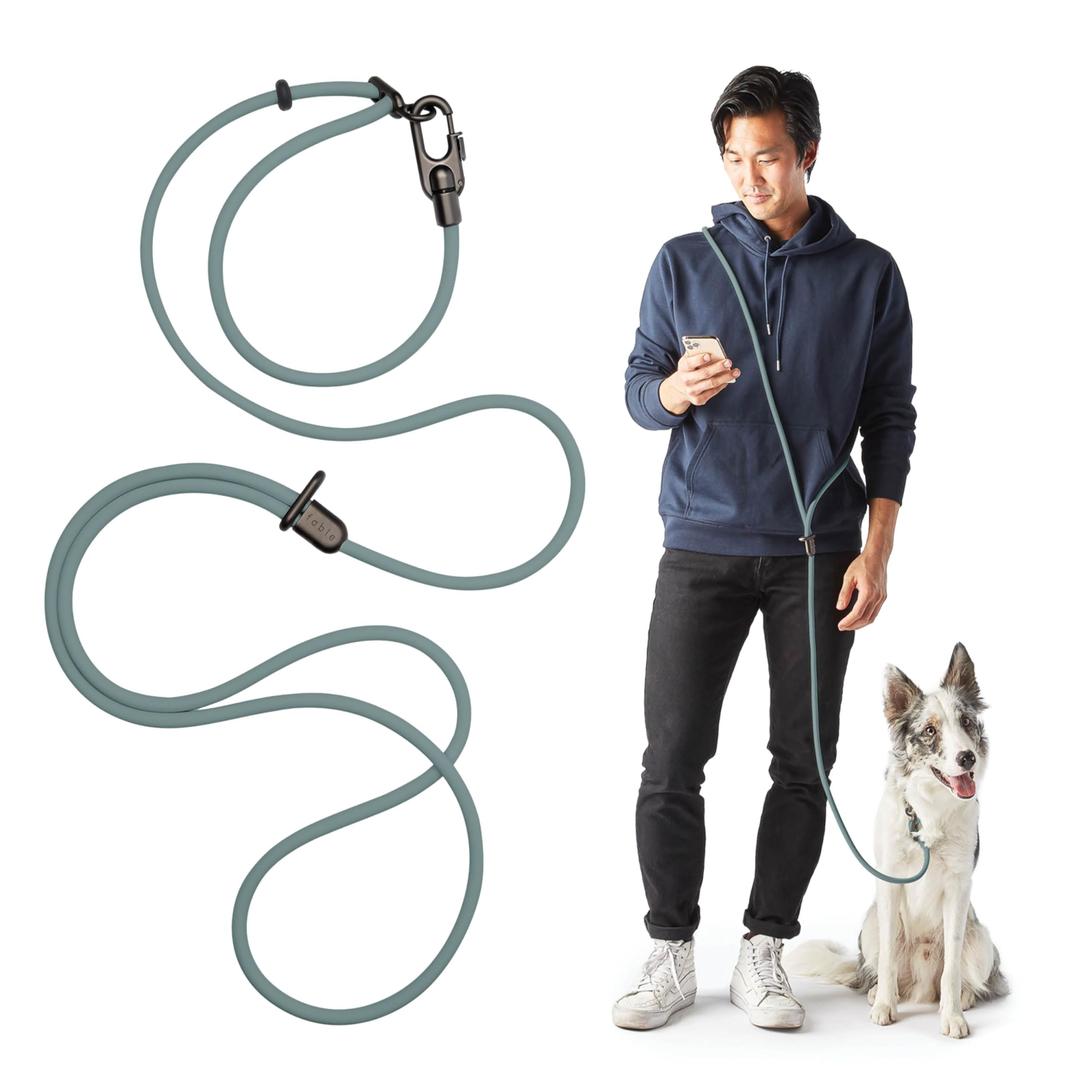Fable Magic Link Dog Leash - All-In-One Collar And Leash - Hands-Free Dog Walking - Wear It As A Belt, Crossbody, Or Wrist Strap