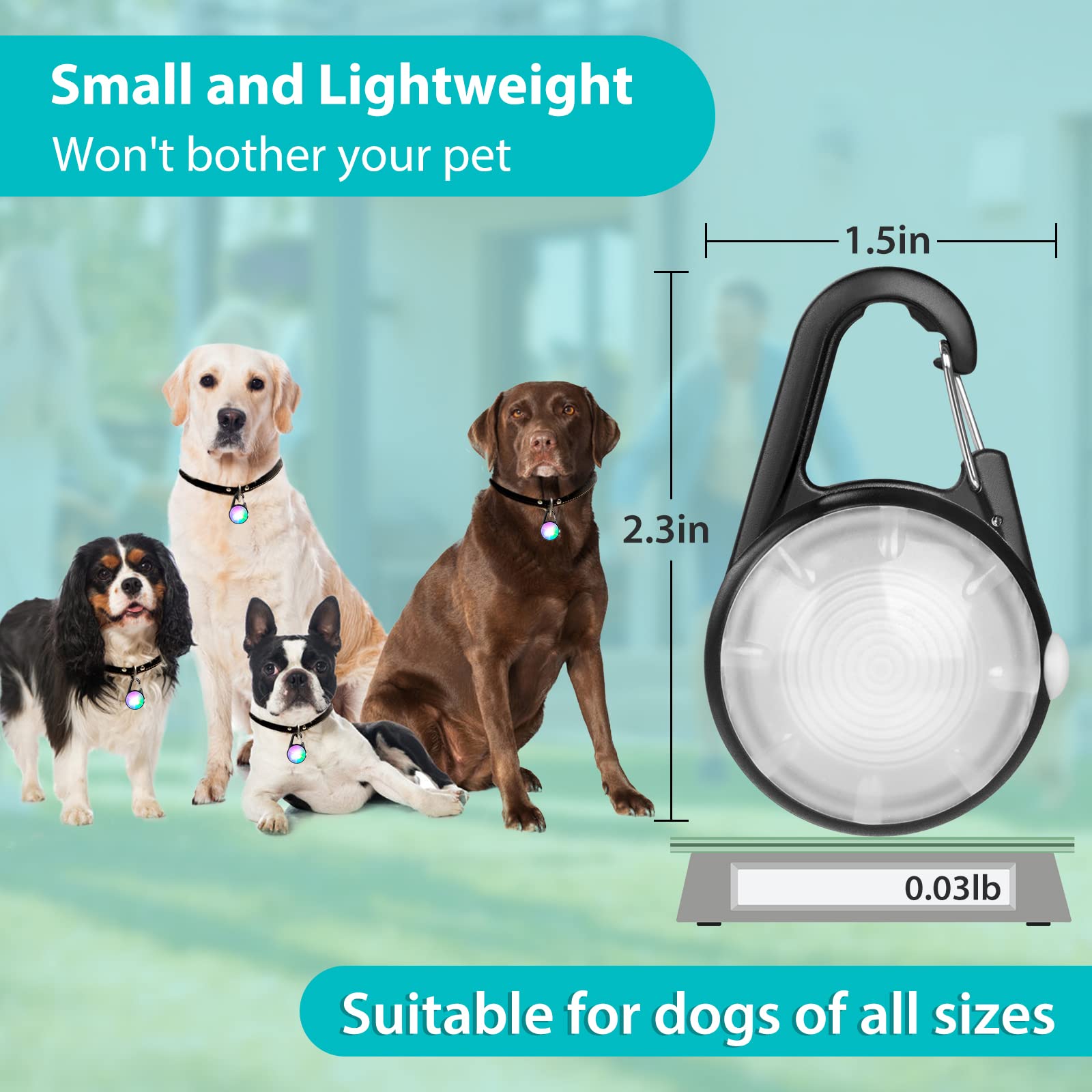 Dog Lights For Night Walking, 4 Modes Ip68 Waterproof Dog Collar Lights Clip On, High Capacity Rechargeable Pet Accessories For