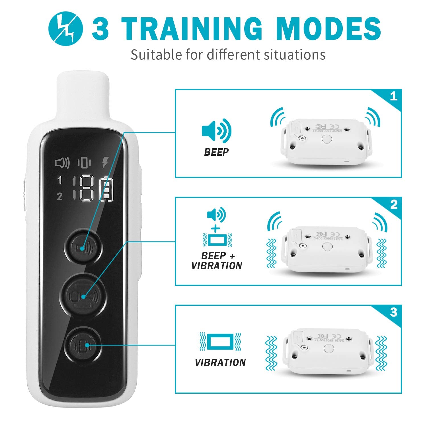Paws Furlosophy Dog Training Collar With Remote, No Shock Collar For Dogs, 1000Ft Remote Control Dog E Collar,3 Training Modes, Suitable For Small, Medium, Large Dogs, Ipx7 Waterproof