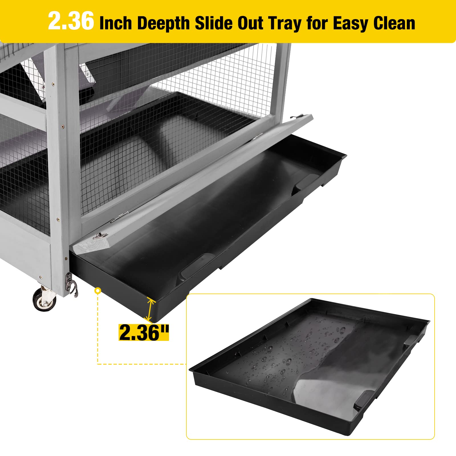 Aivituvin Chinchilla Cage Large Rolling Small Animal Cage For Adult Rats, 4 Level Critter Nation Cage Hutch For Ferret Bunny Ind