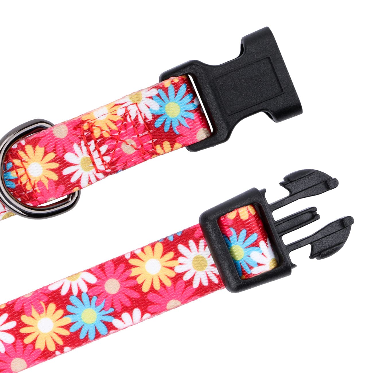Rhea Rose Girl Dog Collars Cute Pink Daisy Collar, Spring And Summer Flower For Medium Dogs