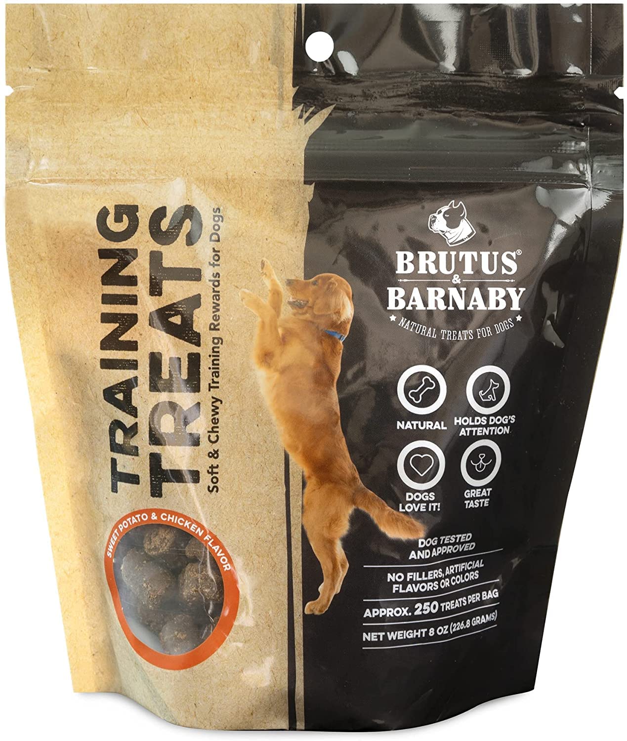 BRUTUS & BARNABY Training Treats for Dogs - Sweet Potato & Chicken - All-Natural Healthy Low Calorie Treat - Great to Use for Re