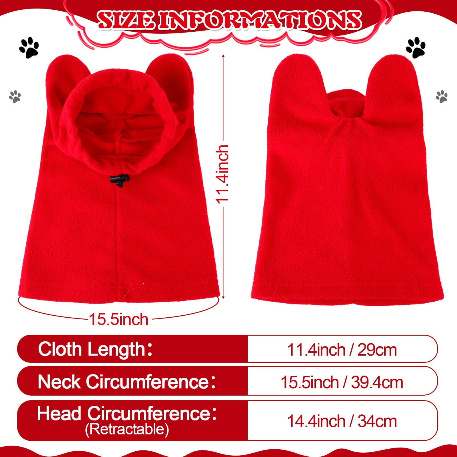 Clysee Winter Dog Hats Quiet Ears For Dogs Ear Muffs Pet Neck Warmer Scarf Hoodie Noise Protection Cover Beanie Head Wrap Costum