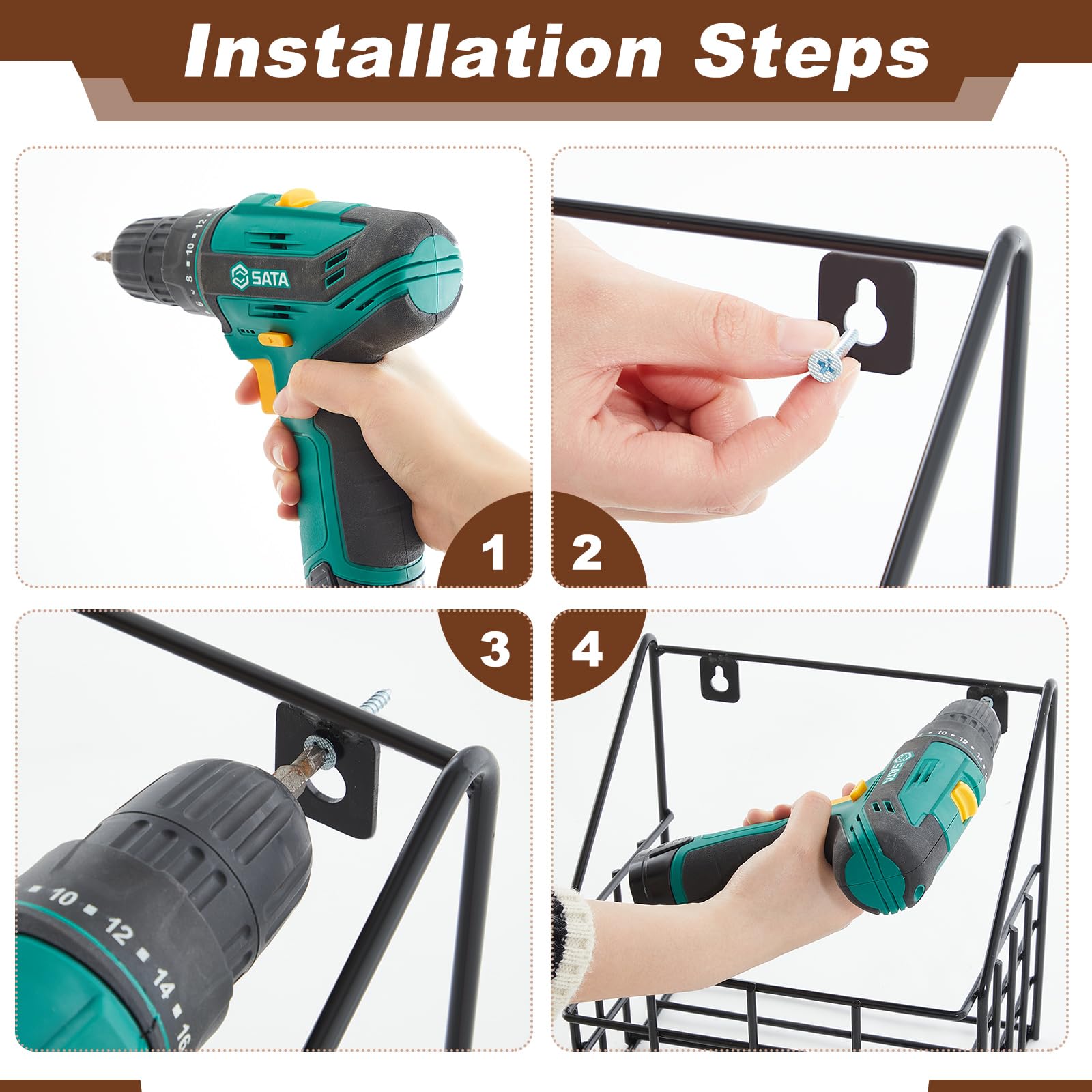 Blulu 10.04 x 9.45 x 6.89 Inches Horse Stable Organizer Large Wall Hanging Baskets Horse Trailer Organizer Wire Baskets for Wall