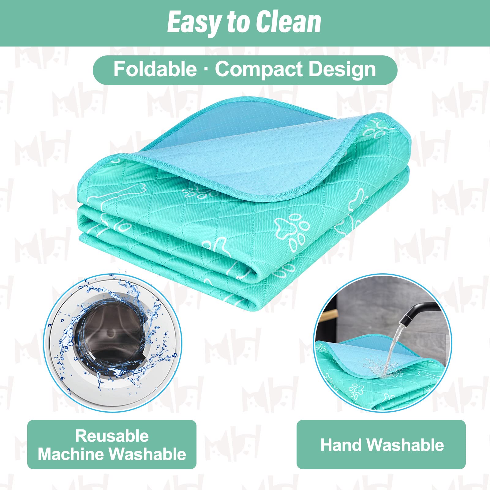 Beautyzoo Upgraded Dog Self Cooling Mat Ice Silk Chill Pads For Small Medium Large Dogs Summer Reusable Pet Training Pad Absorbent Non Slip Mat For Kennels, Crates & Beds,X Large 28In X 47In