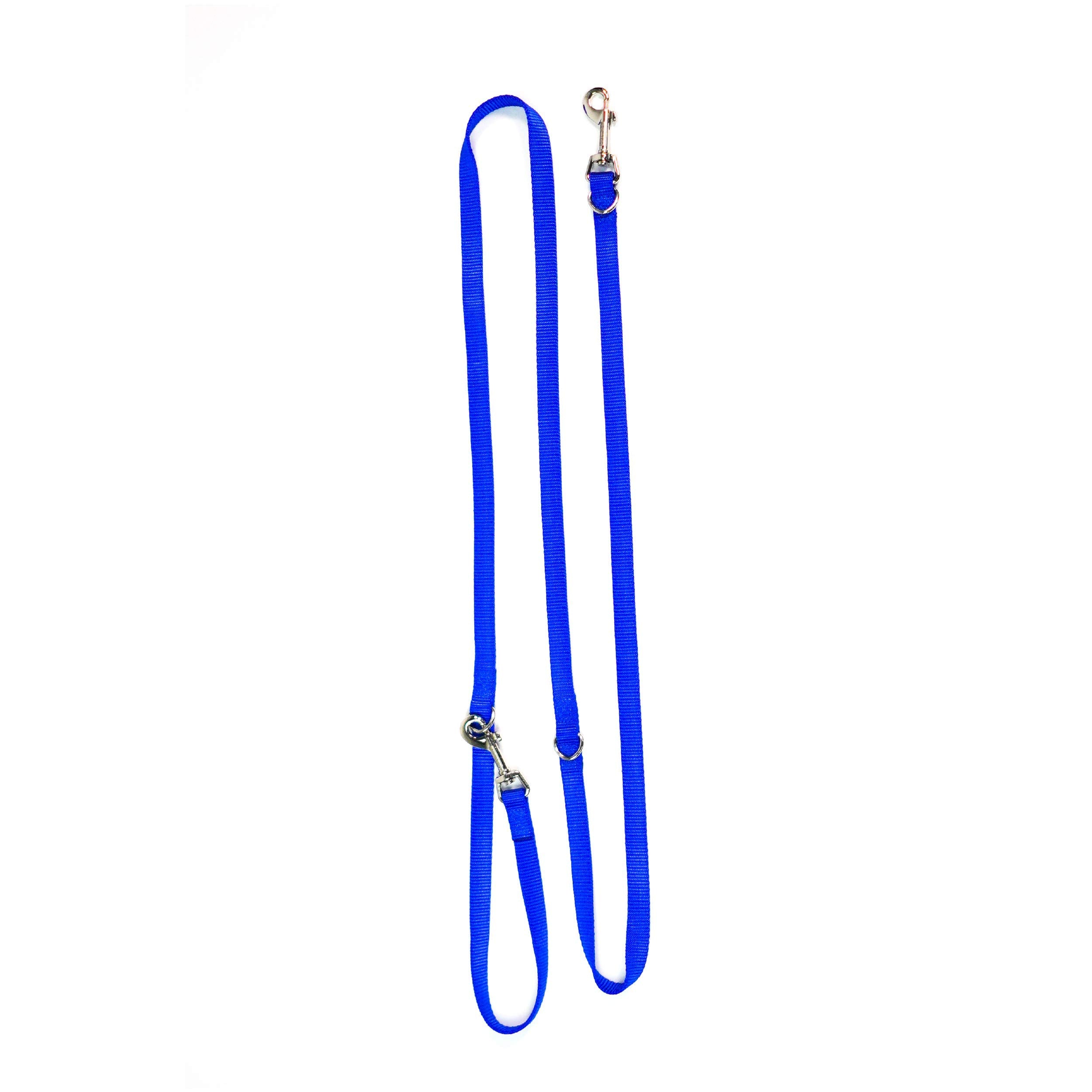 Blue-9 Multi-Function Hands Free Dog Leash, Double Attachment 6 Foot Adjustable Lead For Obedience, Running, And Agility Training (Blue, Medium Large)