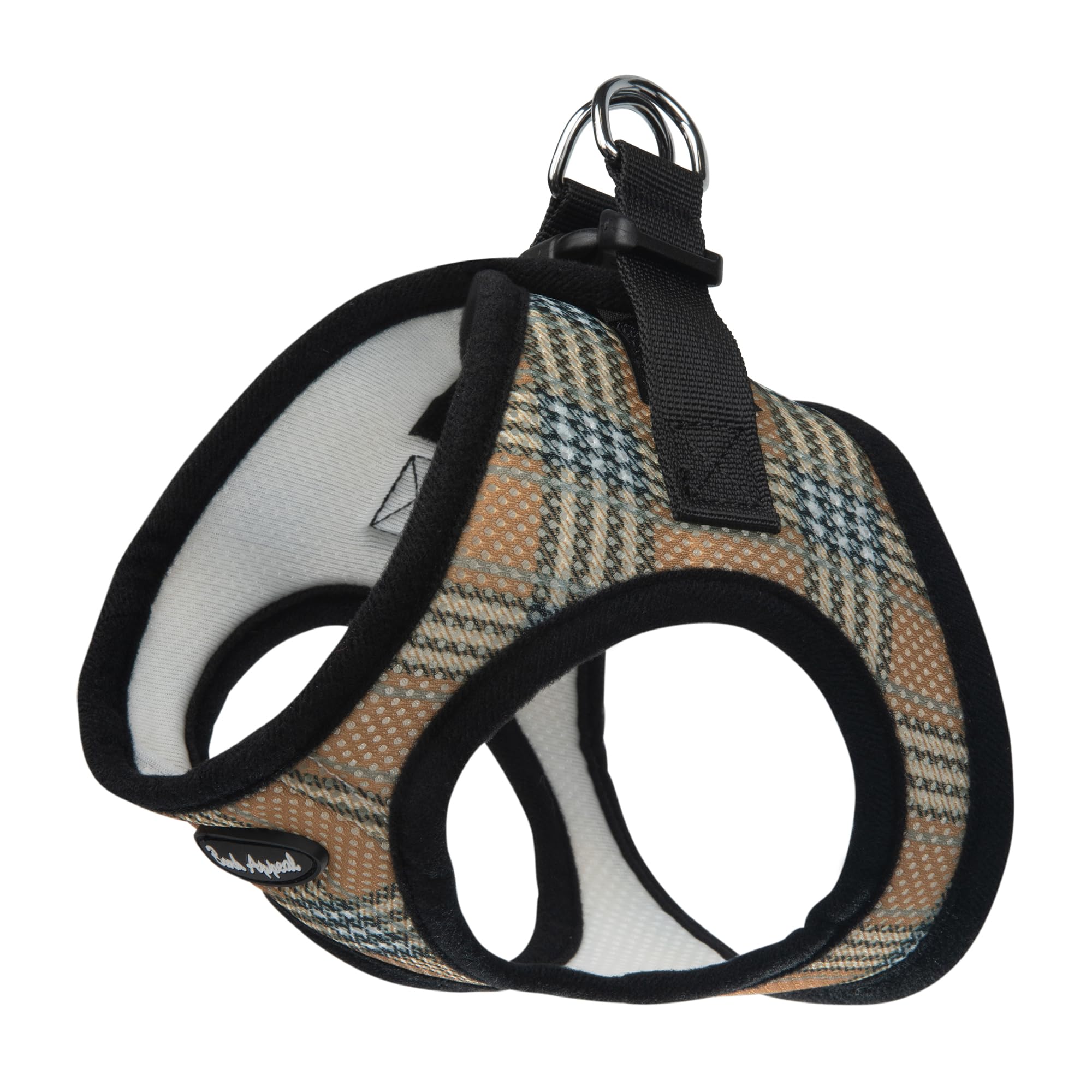 Bark Appeal Tan Plaid Step-in Dog Harness for X-Large to 2X-Large Sized Pets - Updated Sizing, Re-Measuring is Essential - Soft 