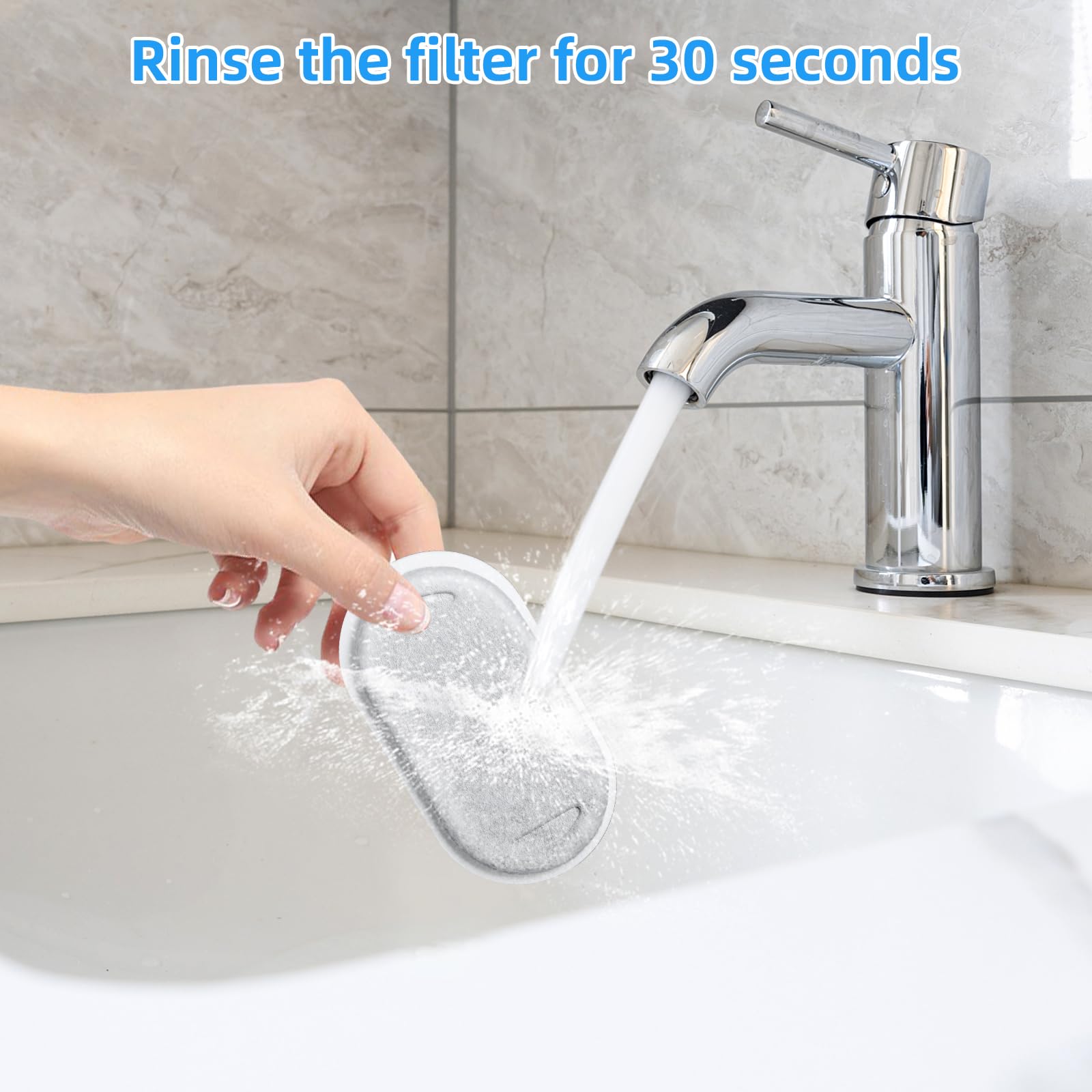 Eyehoce 40 Pack Cat Water Fountain Filters - Replacement Filters for Stainless Steel Pet Fountains, Includes 20 Sponges, Adjustable Flow, Black