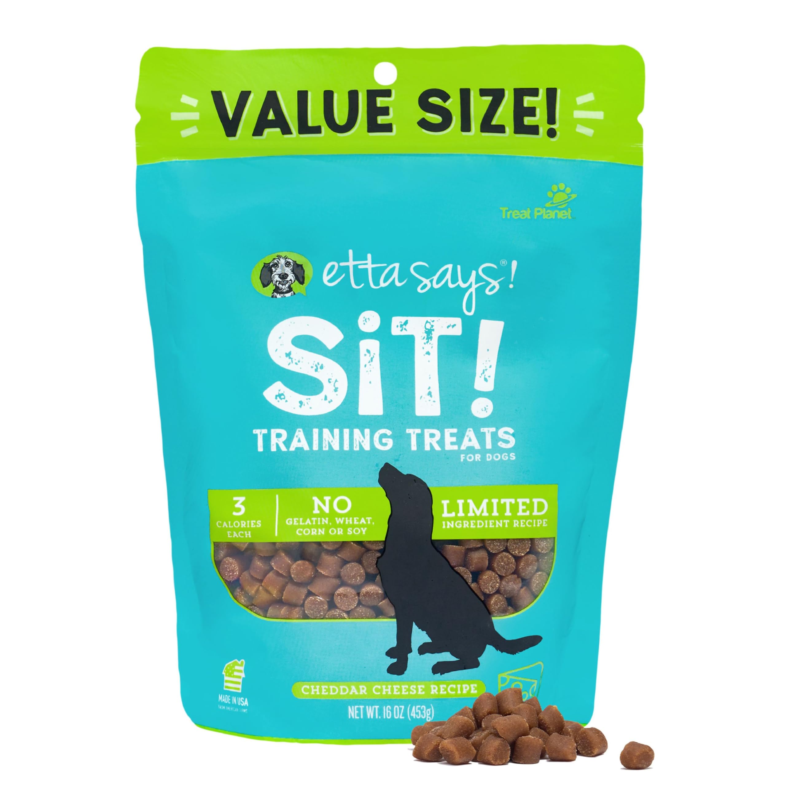 ETTA SAYS! Sit Cheese Training Treats for Dogs 16 Ounce Soft Dog Treats - Made in The USA Dog Treats, Limited Ingredients, Low C