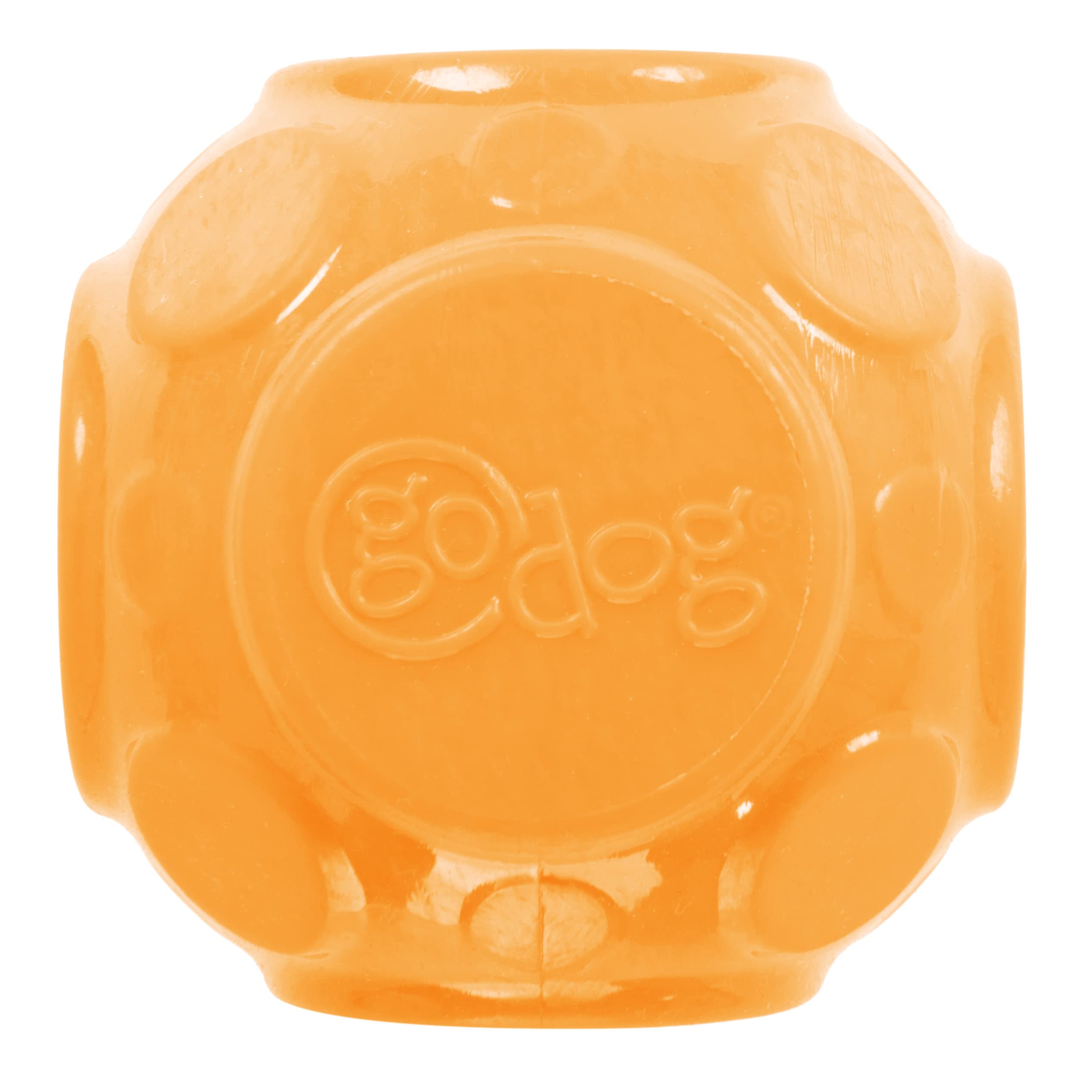 Godog 2-Pack Silent Squeak Ball Dog Toy Set, For Light To Moderate Chewers - Orange/Pink, 2-Pack