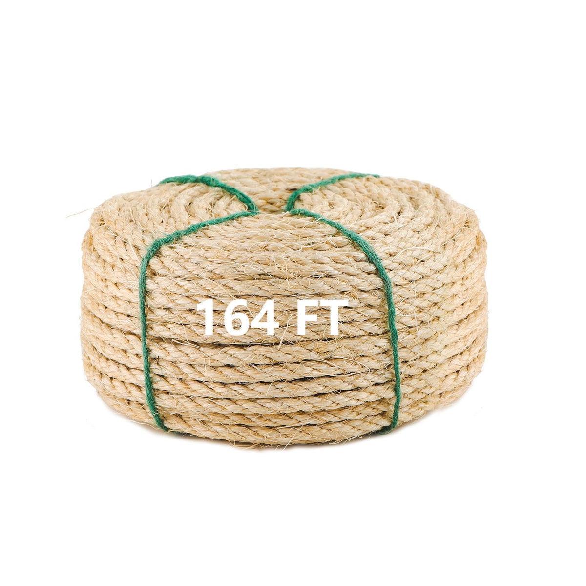 Meexpaws Natural Strong Sisal Rope Replacement For Cat Scratching Posts For Winding Easy & Tight | 1/4 “ Diameter | Brown | 164Ft