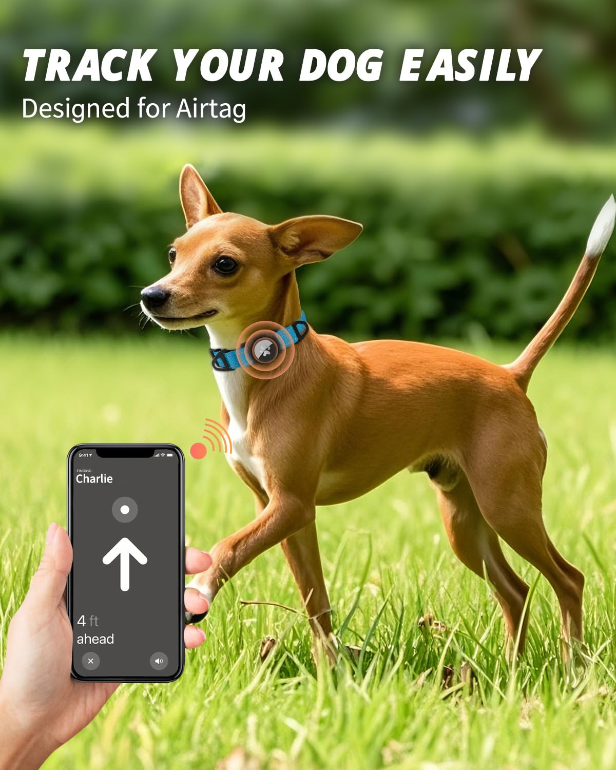 Joytale Airtag Dog Collar, Dual D-Rings, Reflective Pet Collar With Waterproof Airtag Holder, Soft Padded Adjustable For Extra S