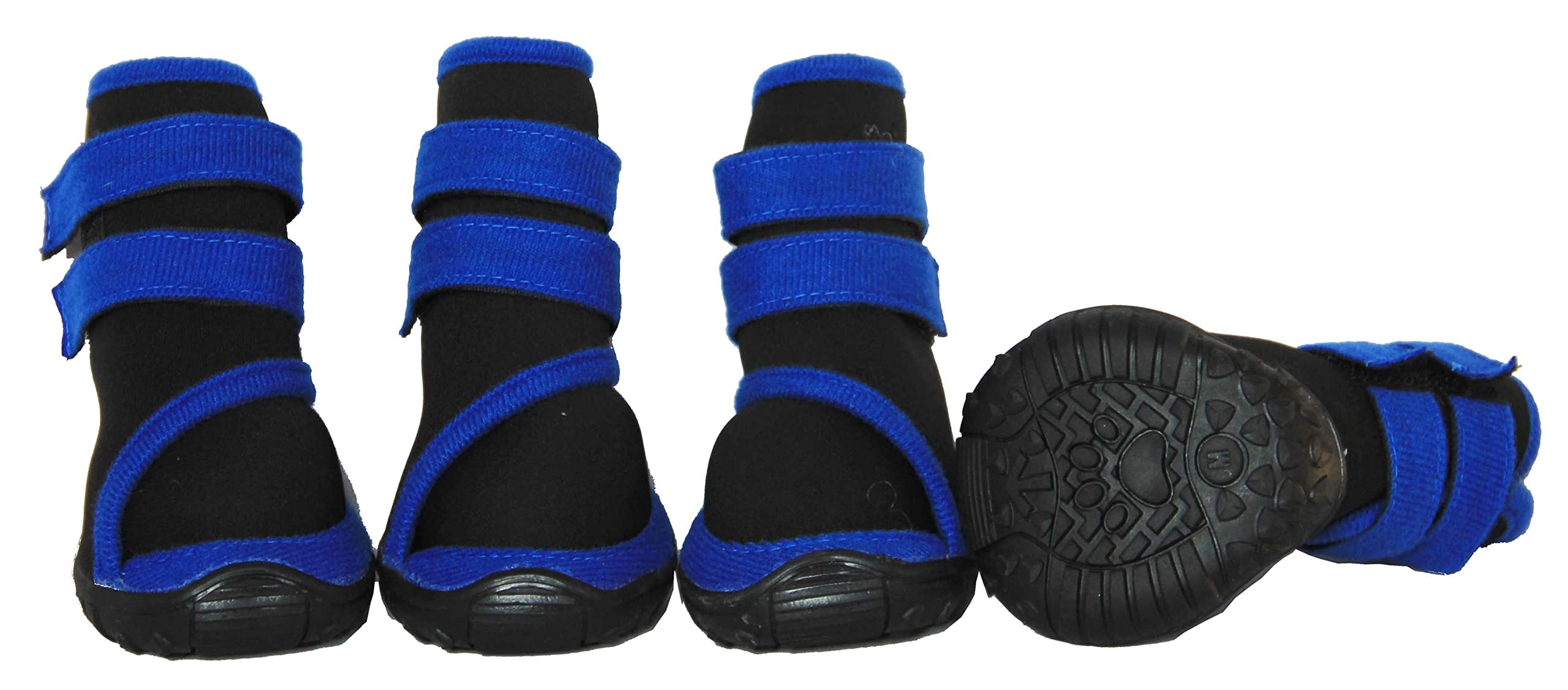 Pet Life Ankle Supportive Neoprene Stretch Premium Grip Pet Dog Shoes Boots Booties - Set Of 4, Small, Black/Blue