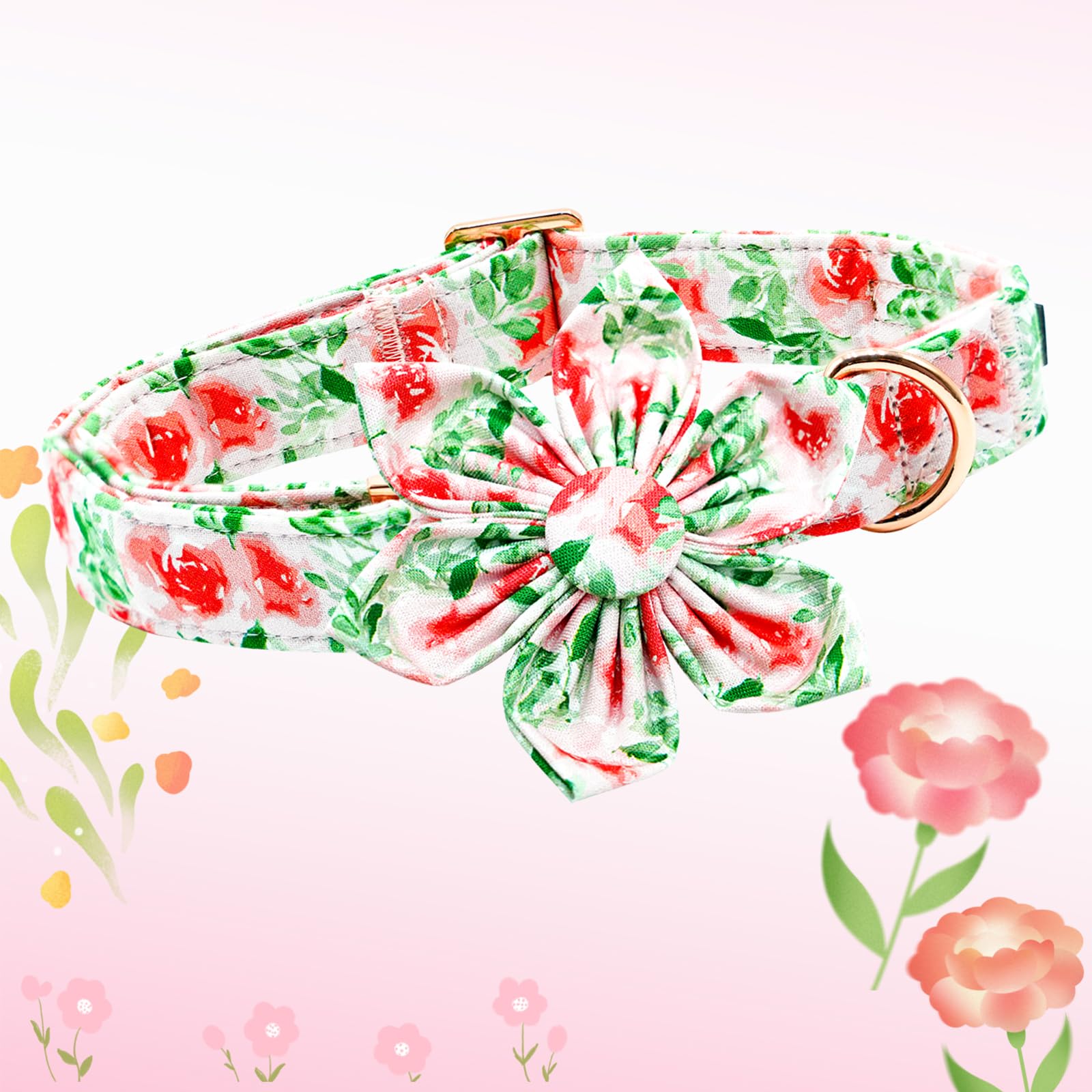 Lionheart glory Dog Collar Flowers Collar Floral Dog Collar with Flower Spring Summer Cute Collar Dog Boy or Girl Dog Collars So