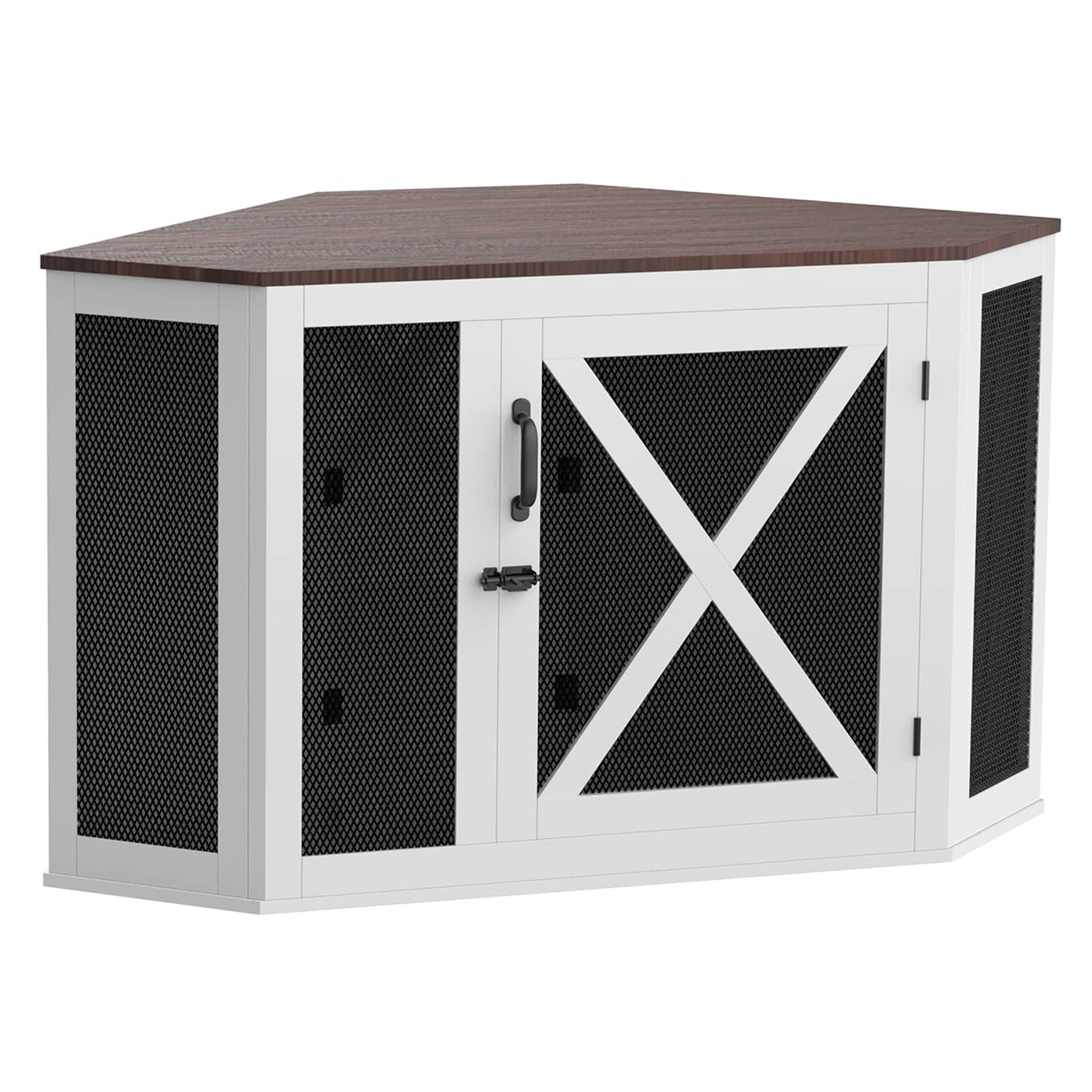 Xilingol Wooden Dog Crate Furniture, Decorative End Table with Mesh, 26.3" x 44.5" x 23.4" for Small to Large Dogs, Indoor Use