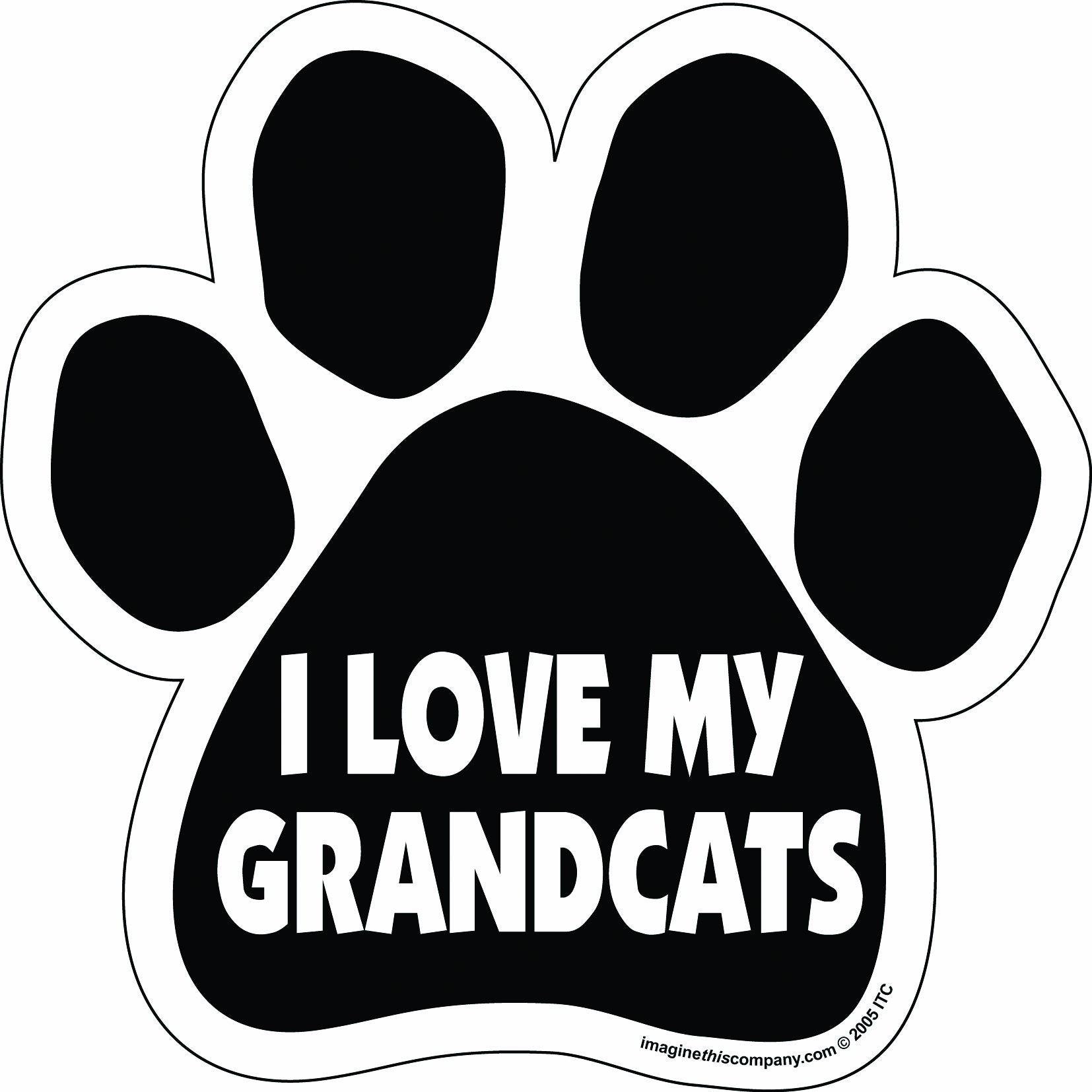 Imagine This Paw Car Magnet, I Love My Grandcats, 5-1/2-Inch By 5-1/2-Inch