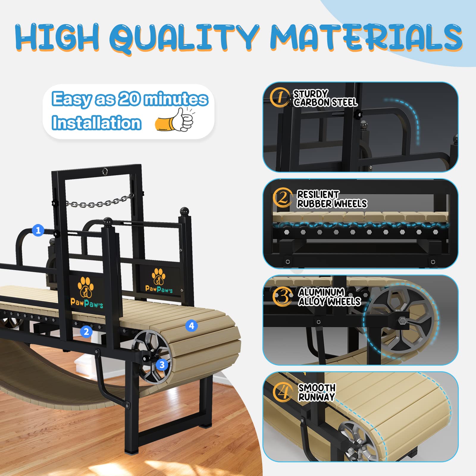 Pawpaw'S Dog Treadmill For Large Dogs, Medium Dogs. Dog Slatmill For Healthy & Fit Dog Life, Dog Treadmill For Indoor & Outdoor