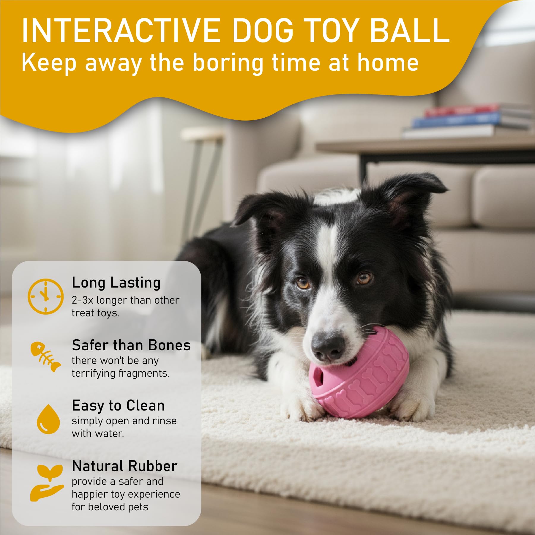 YOUAWE Frozen Treat Dispensing Dog Toys, Enrichment Licking & Puzzle Feeder, Sturdy Rubber Interactive Dog Toys, Dog Chew Toy fo